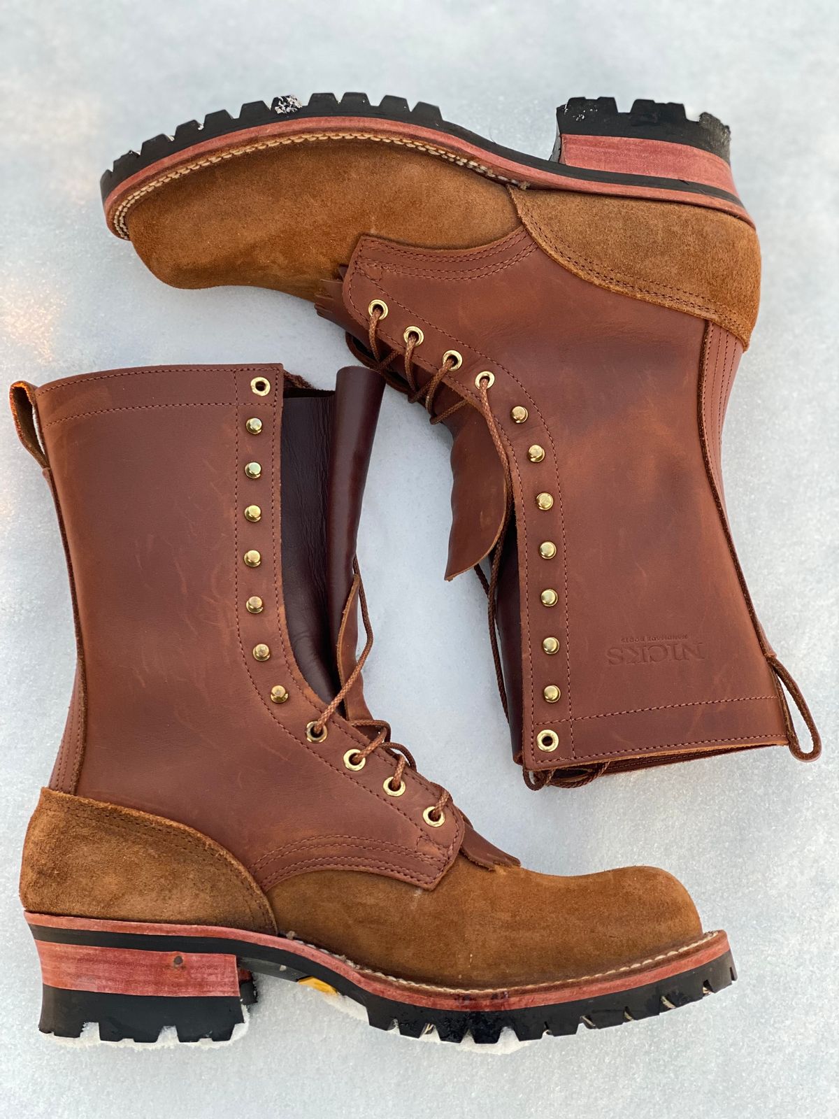 Photo by mackaroni on December 5, 2022 of the Nicks BuilderPro in Seidel 1964 Brown Roughout.