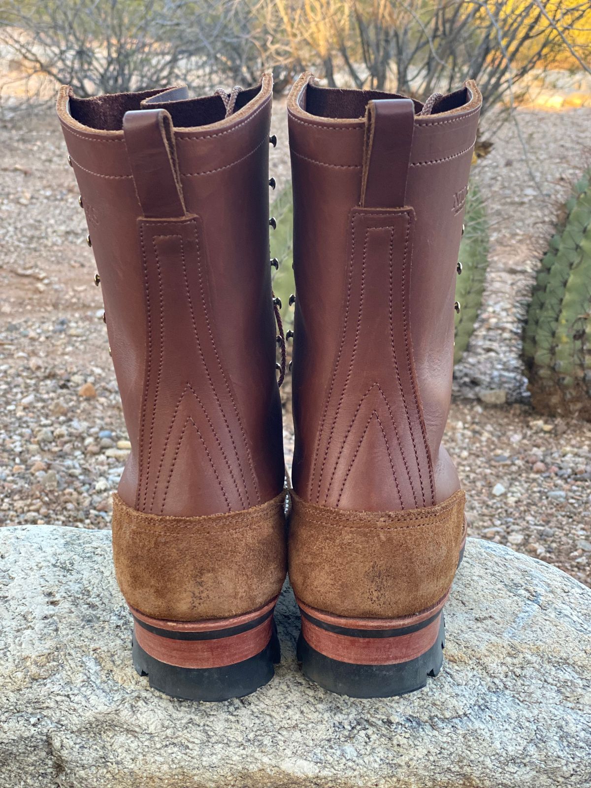 Photo by mackaroni on February 5, 2023 of the Nicks BuilderPro in Seidel 1964 Brown Roughout.