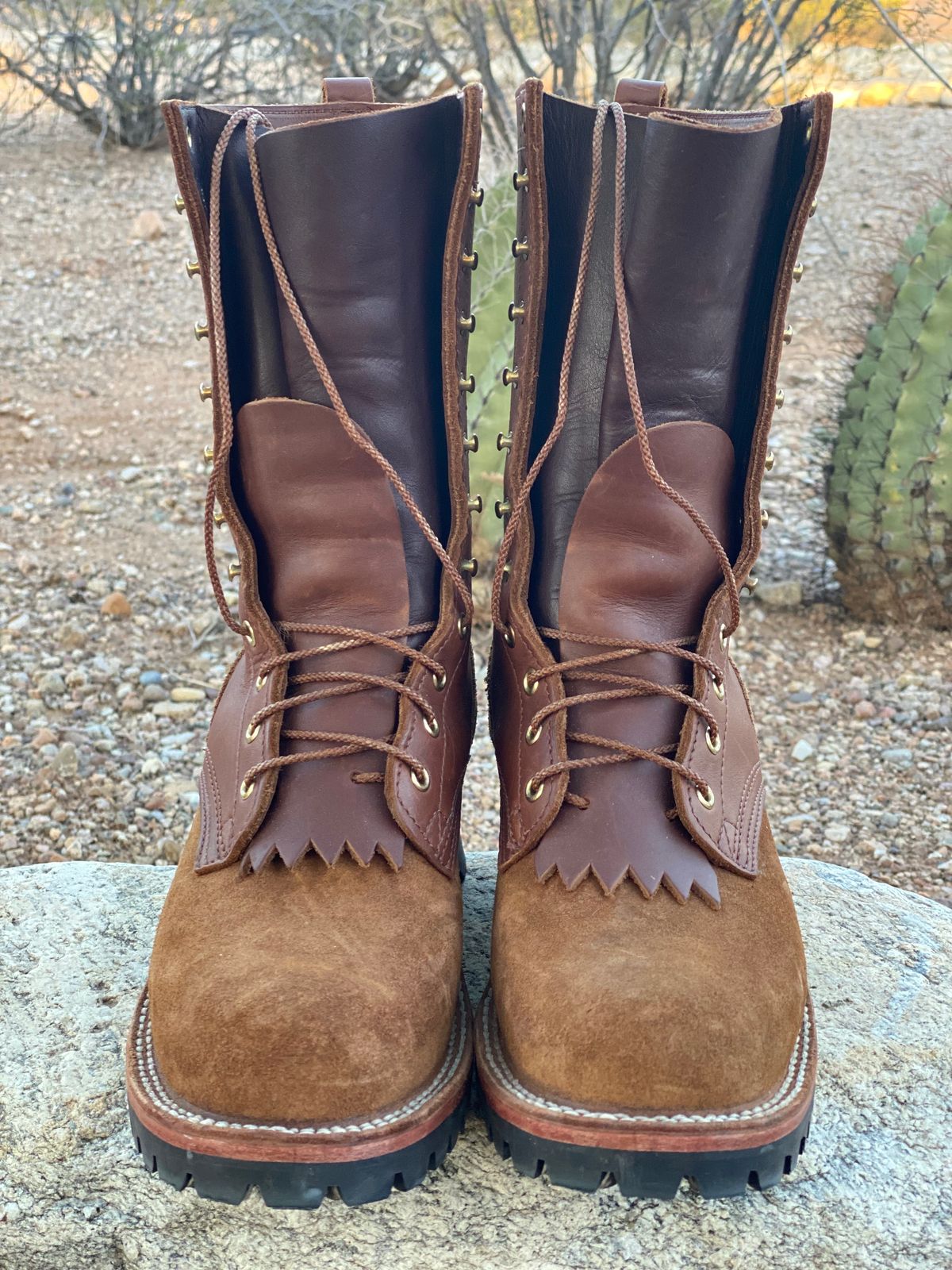 Photo by mackaroni on February 5, 2023 of the Nicks BuilderPro in Seidel 1964 Brown Roughout.