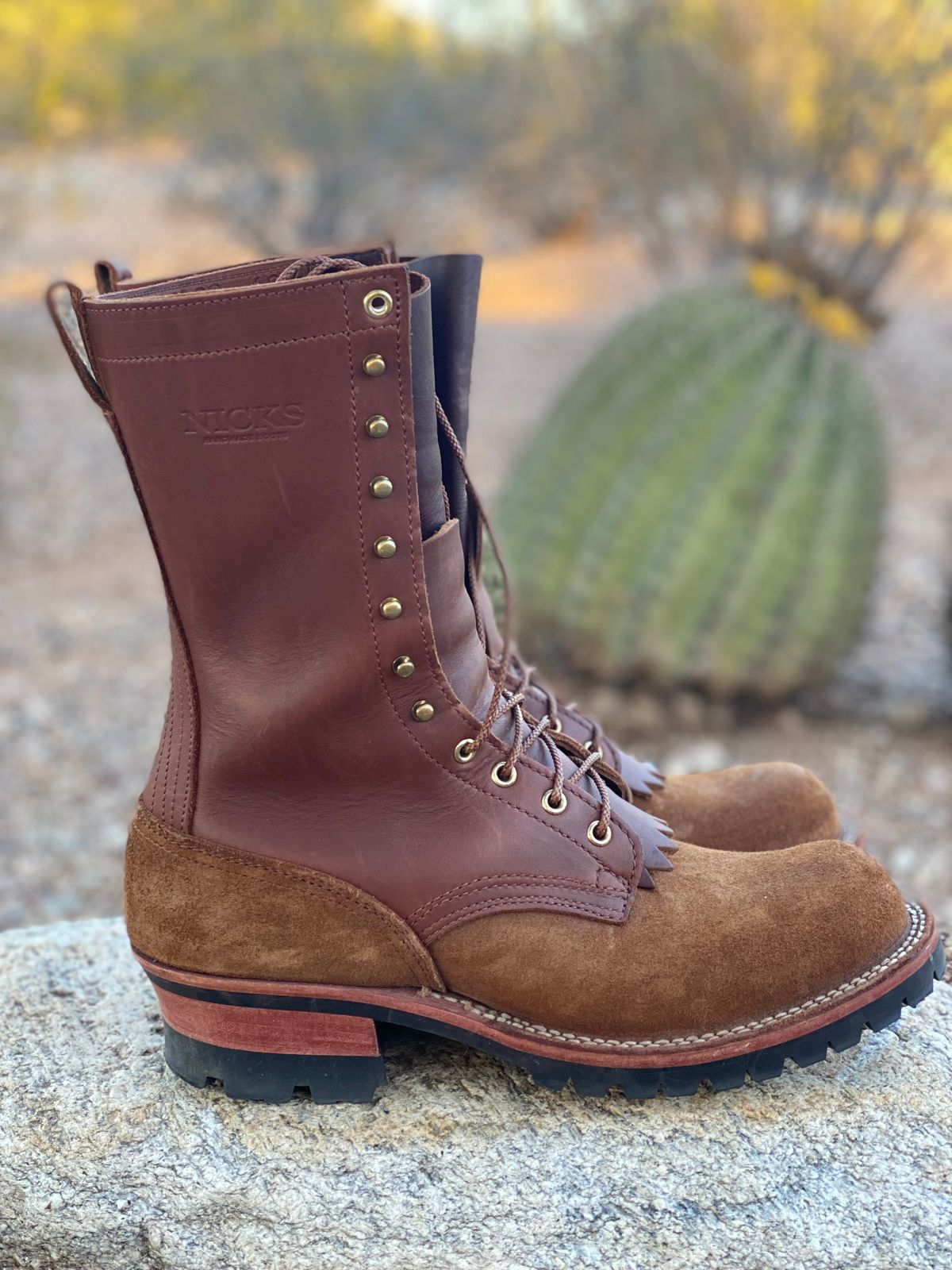 Photo by mackaroni on February 5, 2023 of the Nicks BuilderPro in Seidel 1964 Brown Roughout.