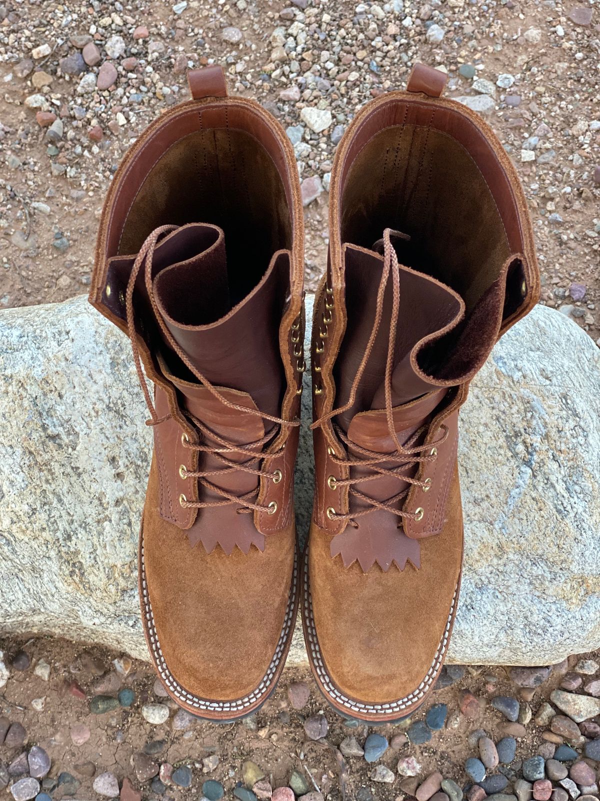 Photo by mackaroni on February 5, 2023 of the Nicks BuilderPro in Seidel 1964 Brown Roughout.