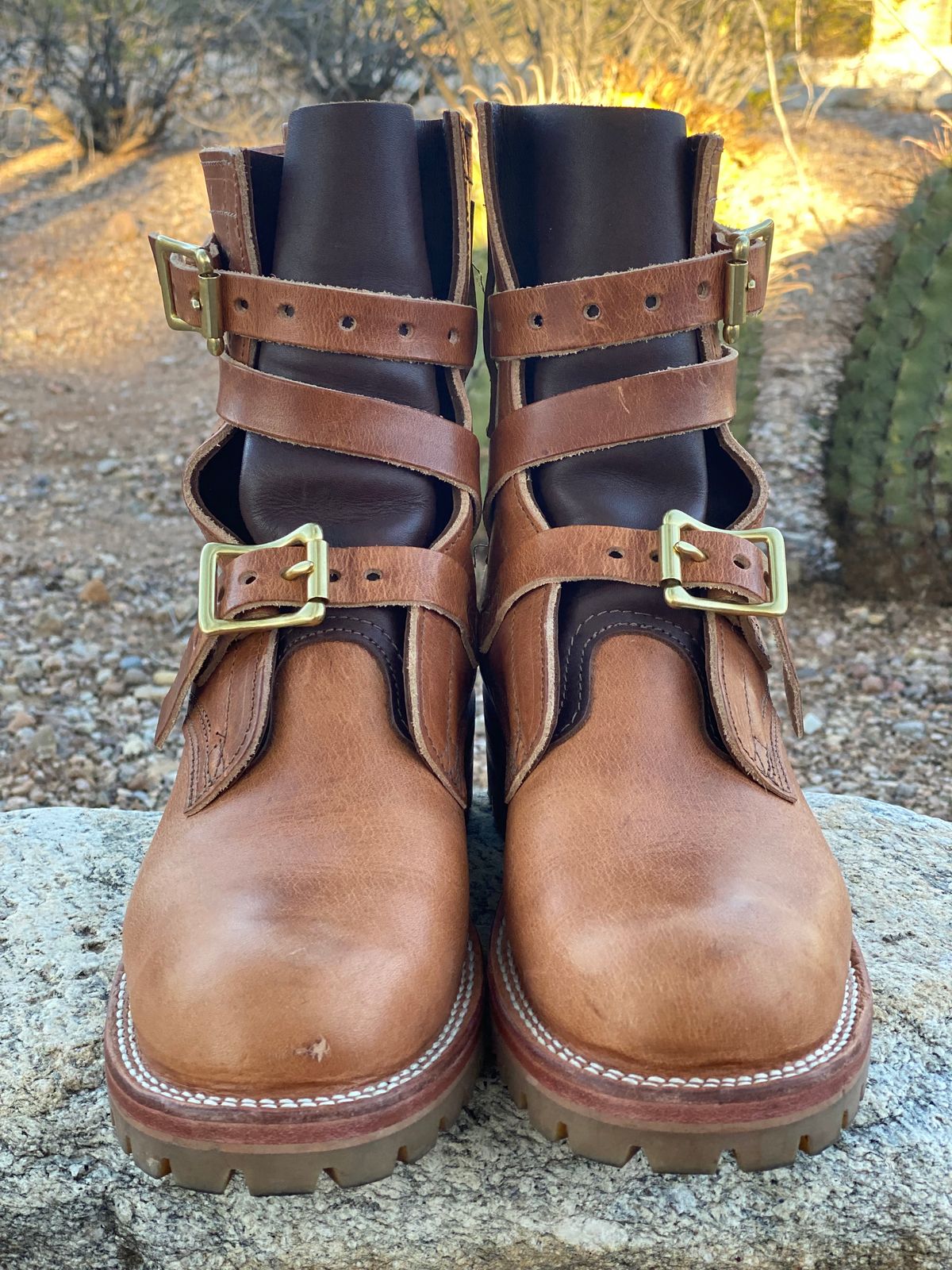 Photo by mackaroni on February 5, 2023 of the Nicks TankerPro in Horween Natural Dublin.
