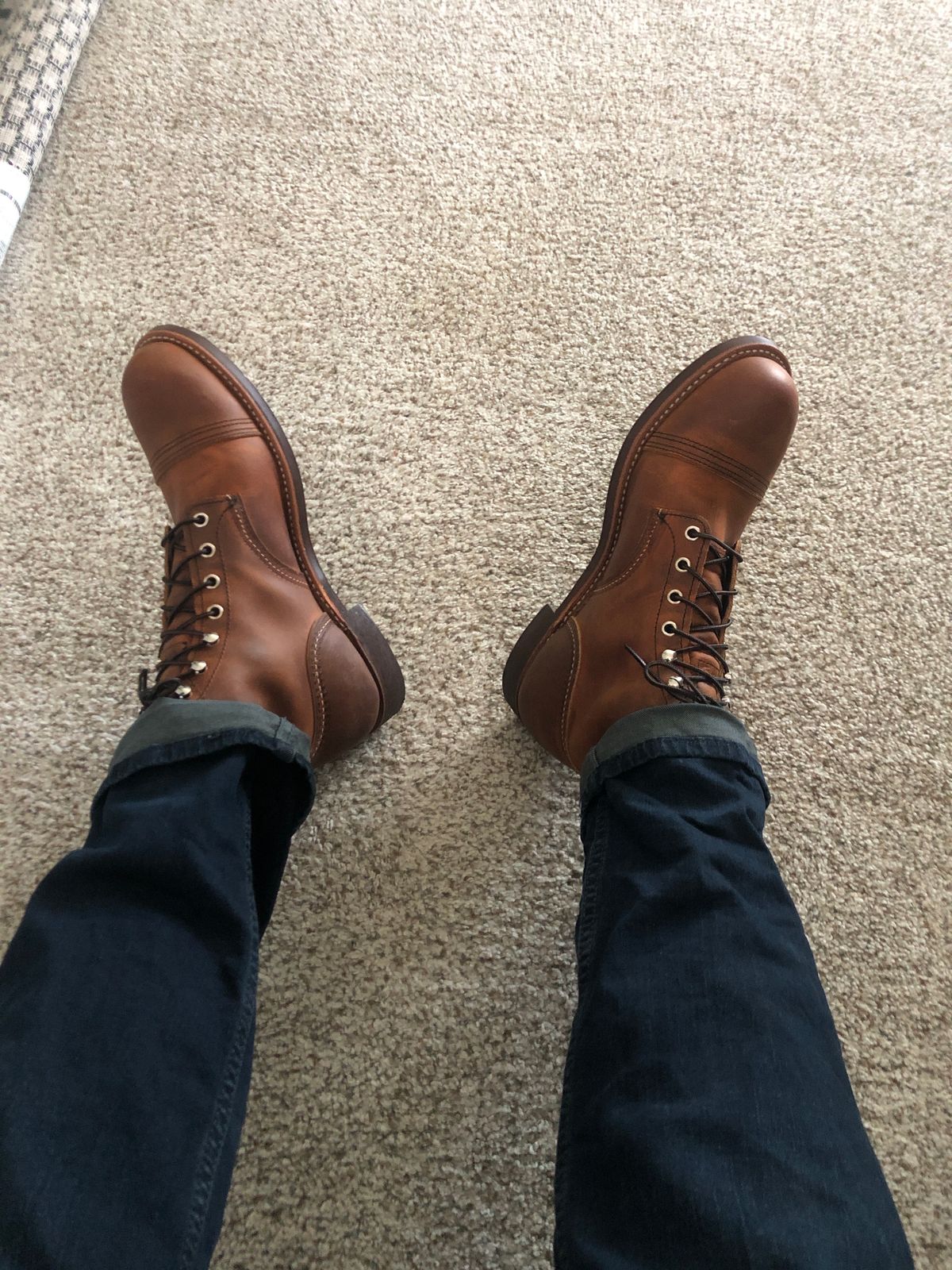 Photo by ellisoa on February 1, 2023 of the Red Wing Iron Ranger in S.B. Foot Copper Rough and Tough.