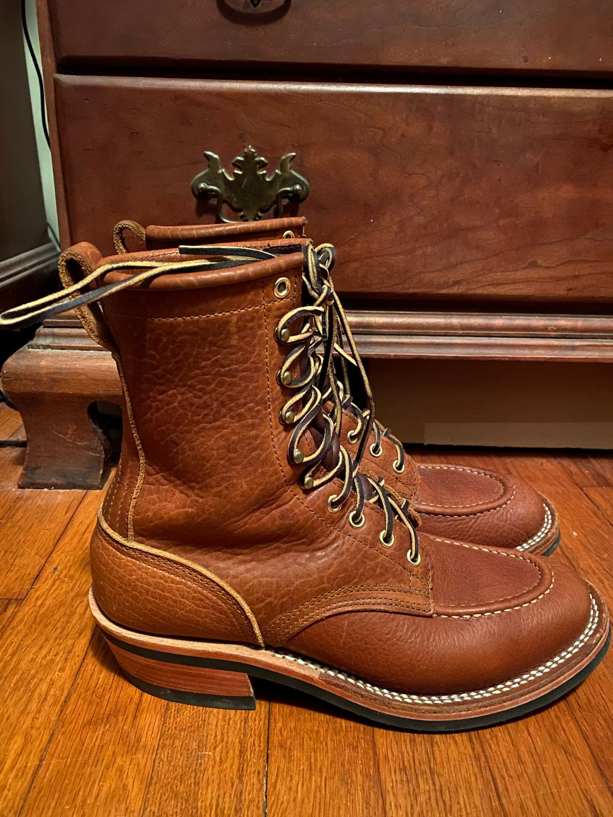 Photo by tgsnyder on November 5, 2022 of the Nicks Unlisted Model in Seidel Peanut Tuscon Bison.