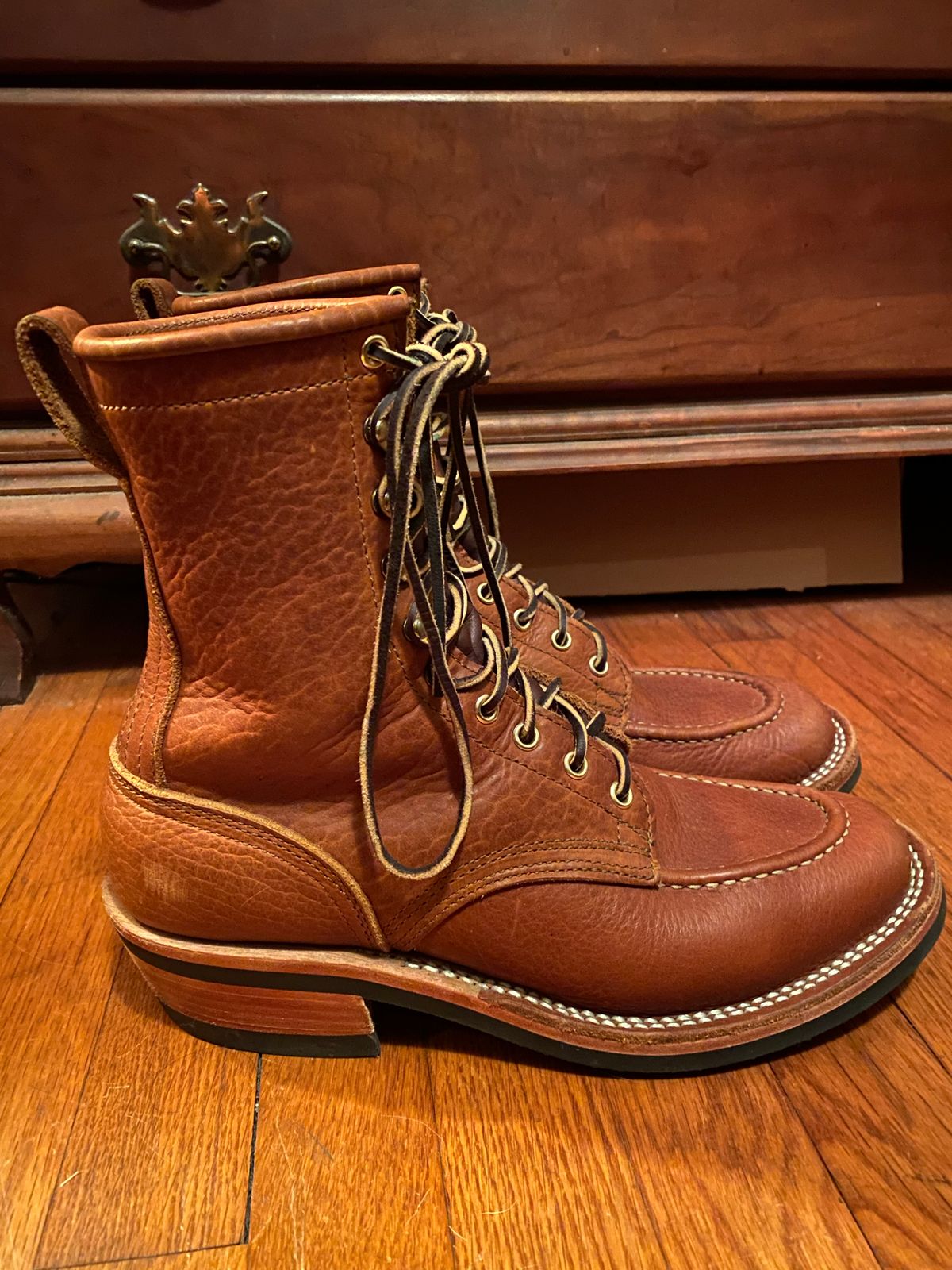 Photo by tgsnyder on December 2, 2022 of the Nicks Unlisted Model in Seidel Peanut Tuscon Bison.