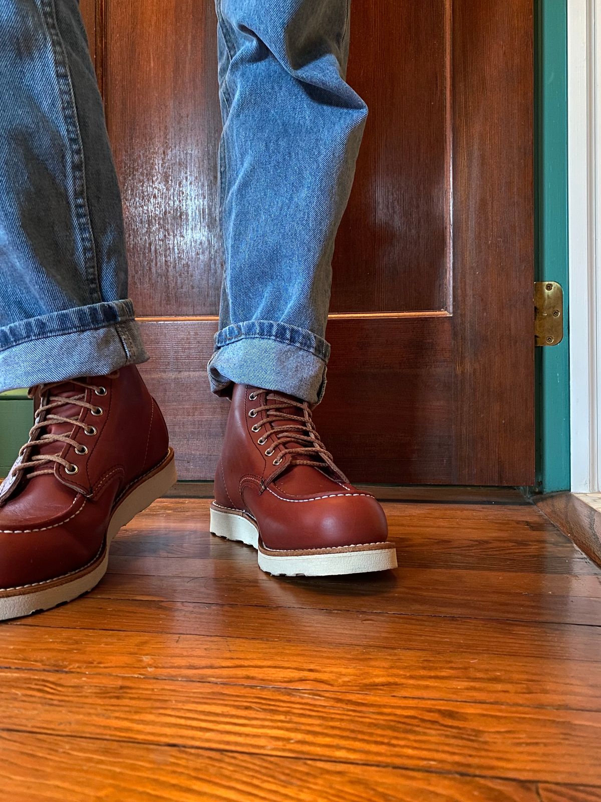 Photo by tgsnyder on October 2, 2023 of the Red Wing 6-Inch Classic Moc in S.B. Foot Oro-Russet Portage.