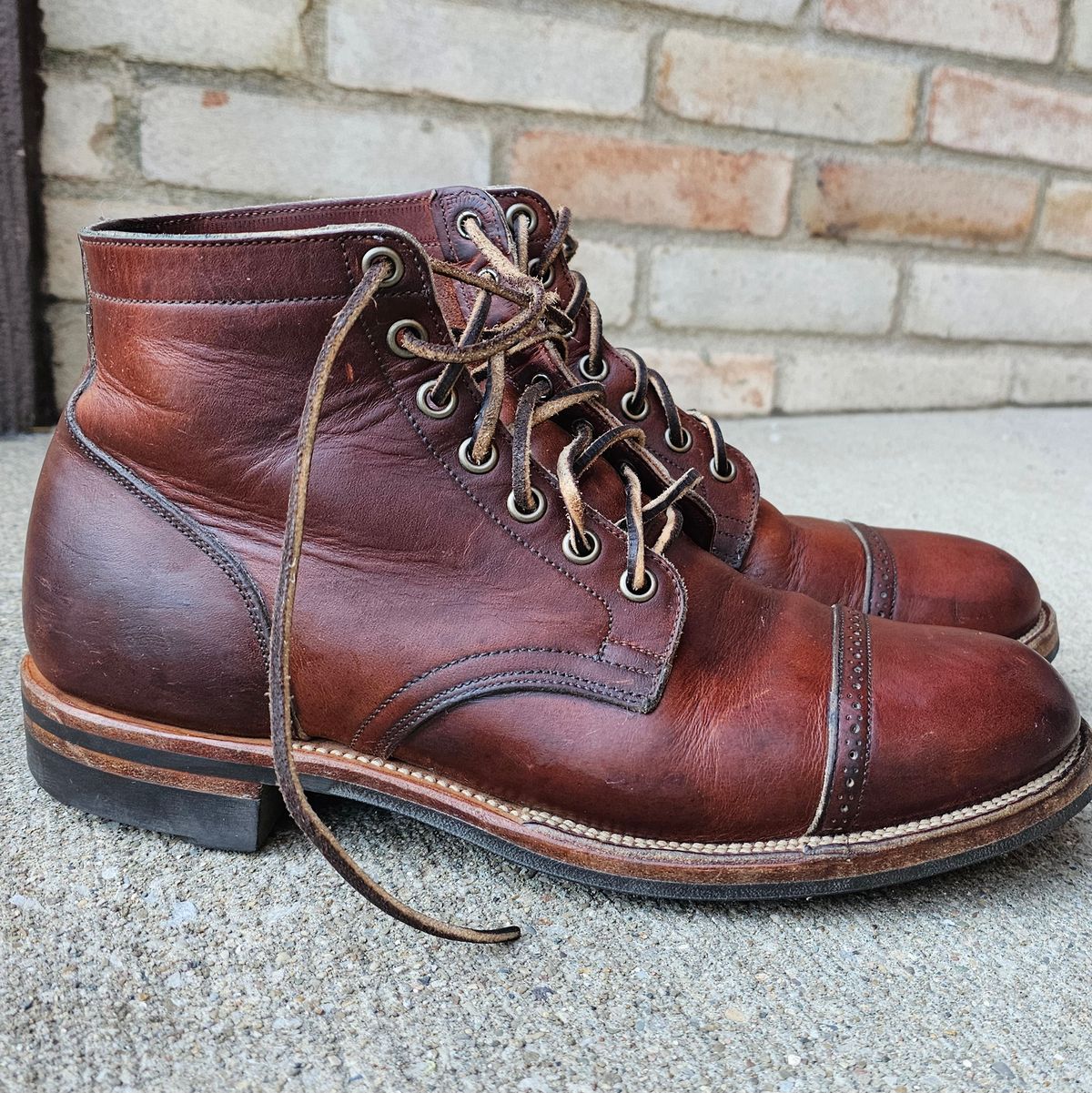 Photo by vintagekeys on February 4, 2025 of the Viberg Service Boot in Horween Saddle Tan Chromepak.