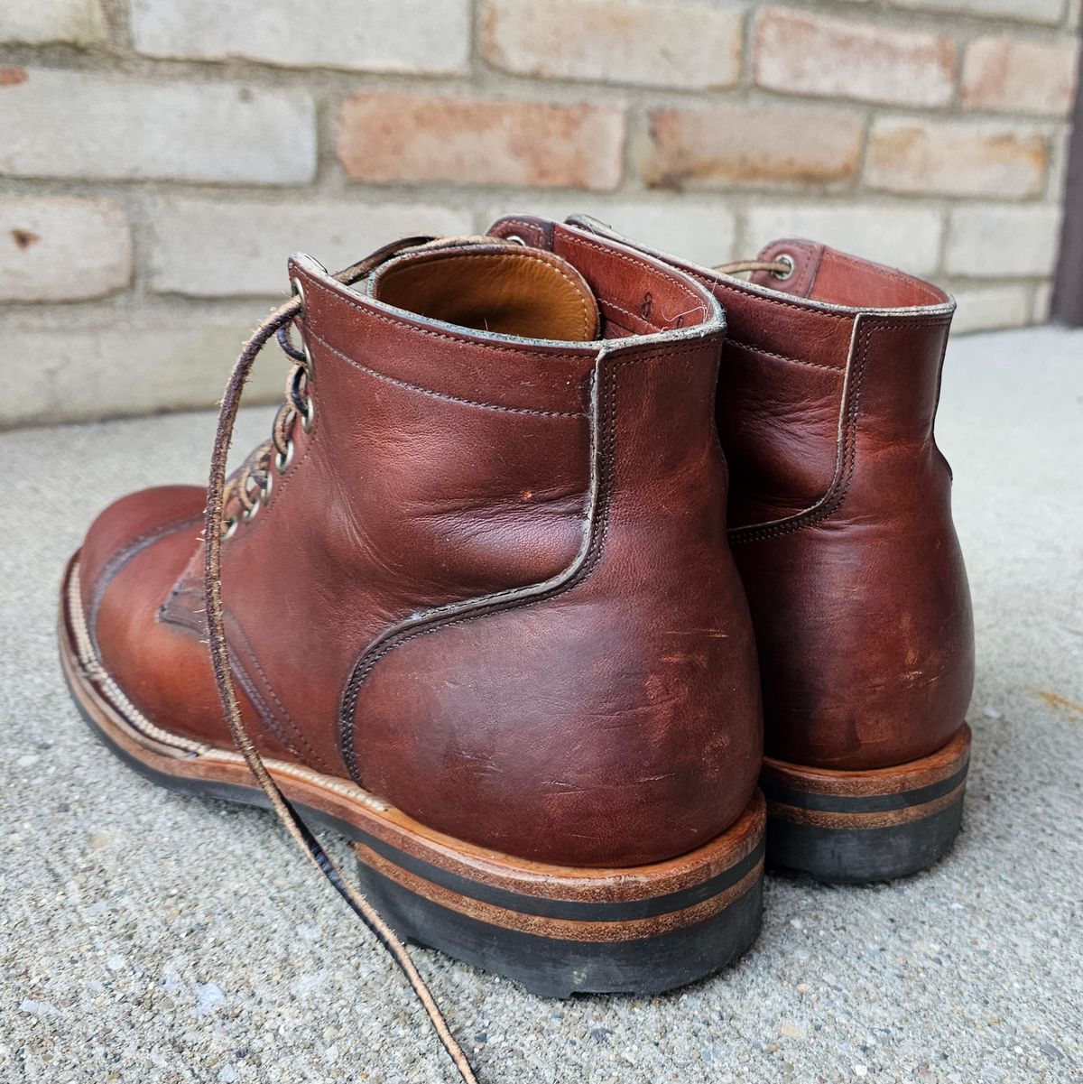 Photo by vintagekeys on February 4, 2025 of the Viberg Service Boot in Horween Saddle Tan Chromepak.