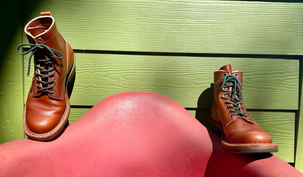Photo by obijuan on June 16, 2026 of the White's 350 Cruiser in Horween Waxed Flesh Essex.