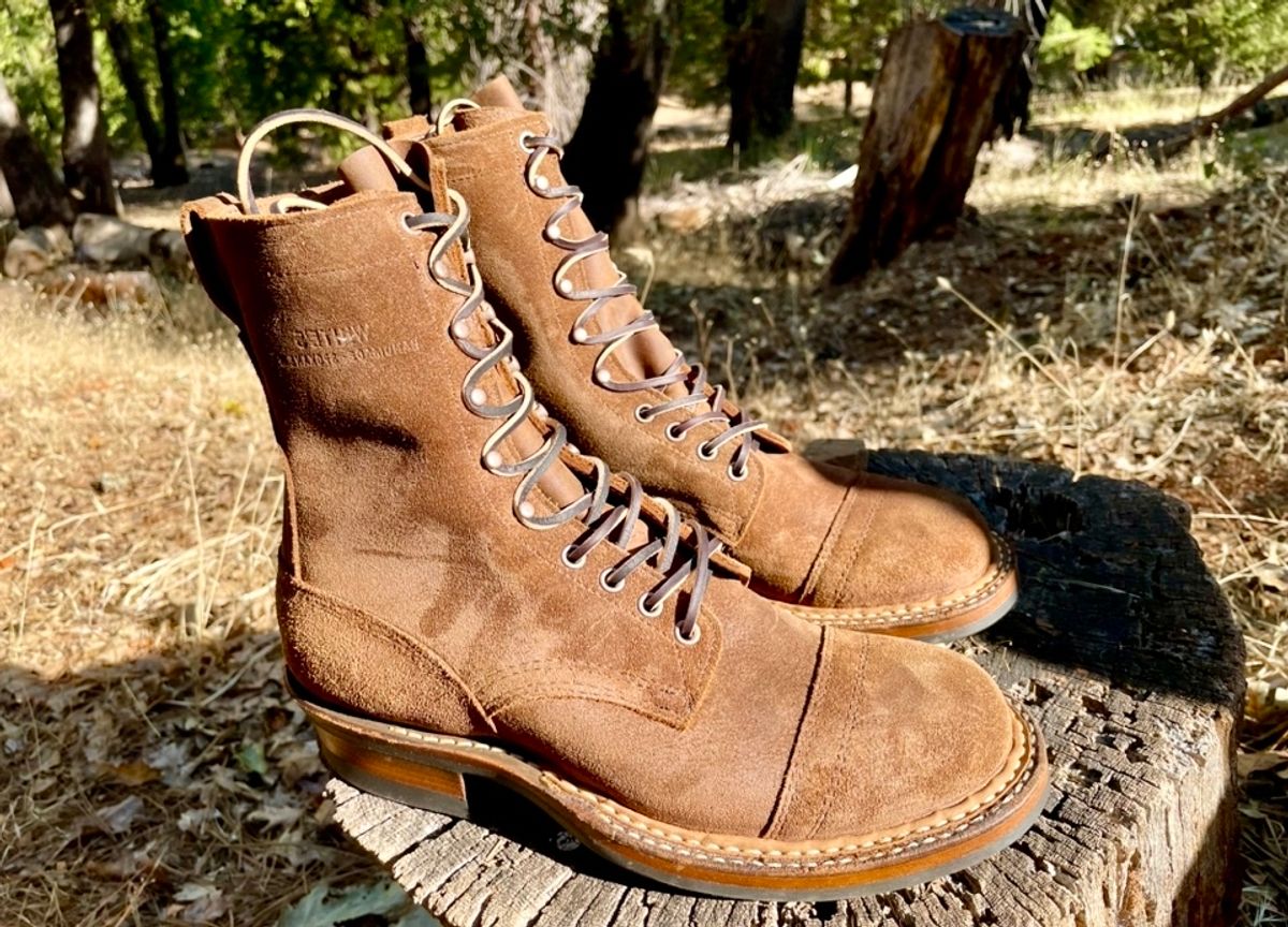 Photo by obijuan on October 7, 2024 of the White's Bounty Hunter in Seidel Distressed Roughout.