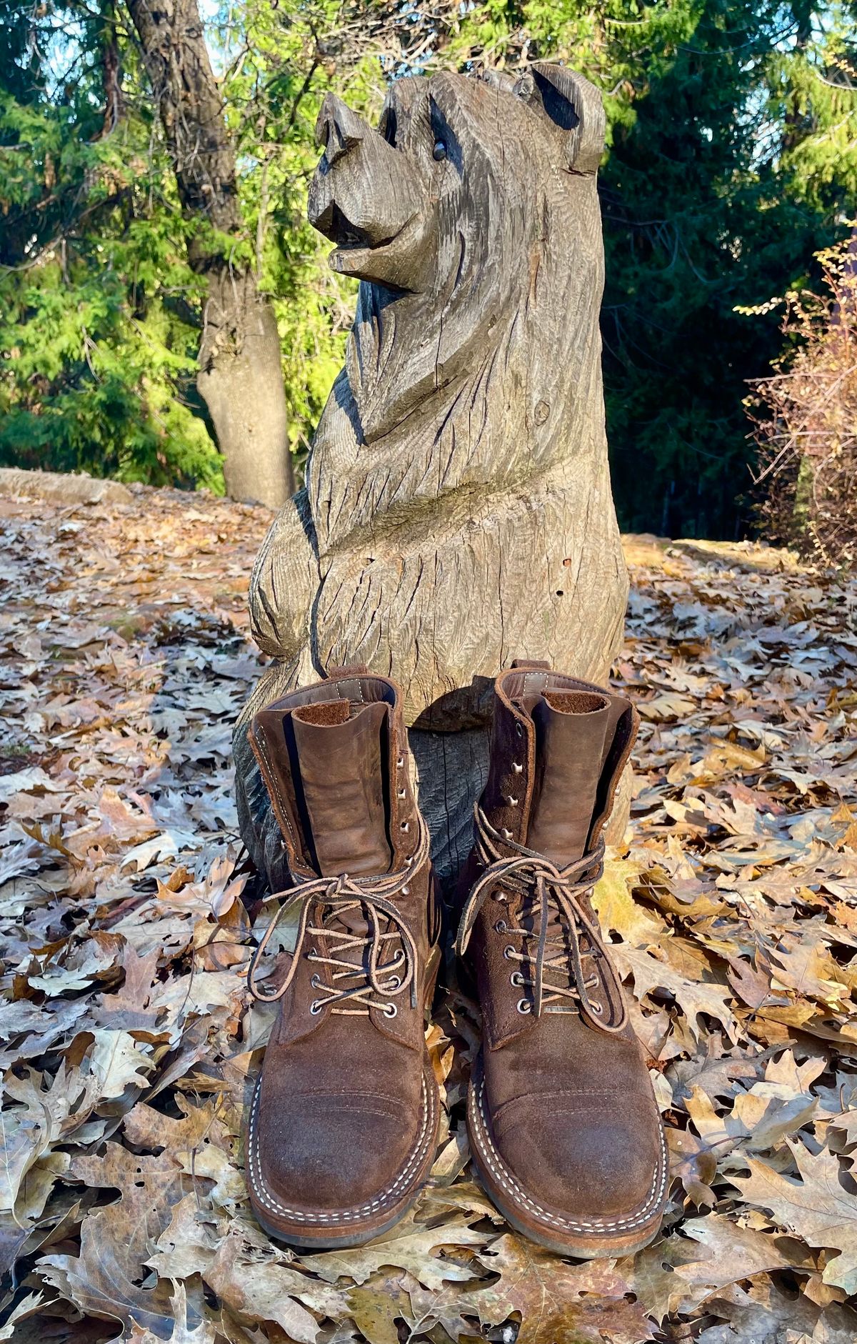 Photo by obijuan on December 5, 2024 of the White's Bounty Hunter in Seidel Distressed Roughout.