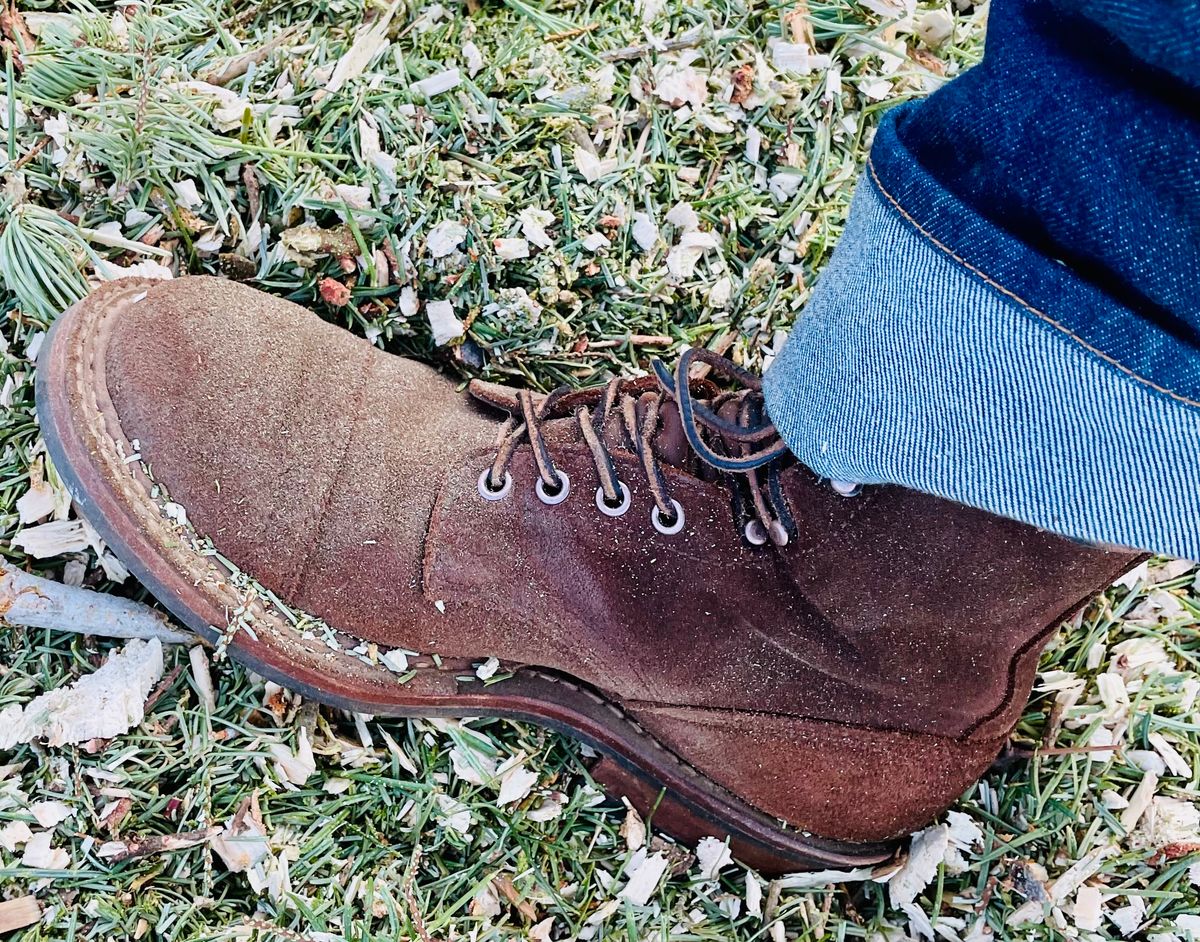 Photo by obijuan on January 15, 2025 of the White's Bounty Hunter in Seidel Distressed Roughout.