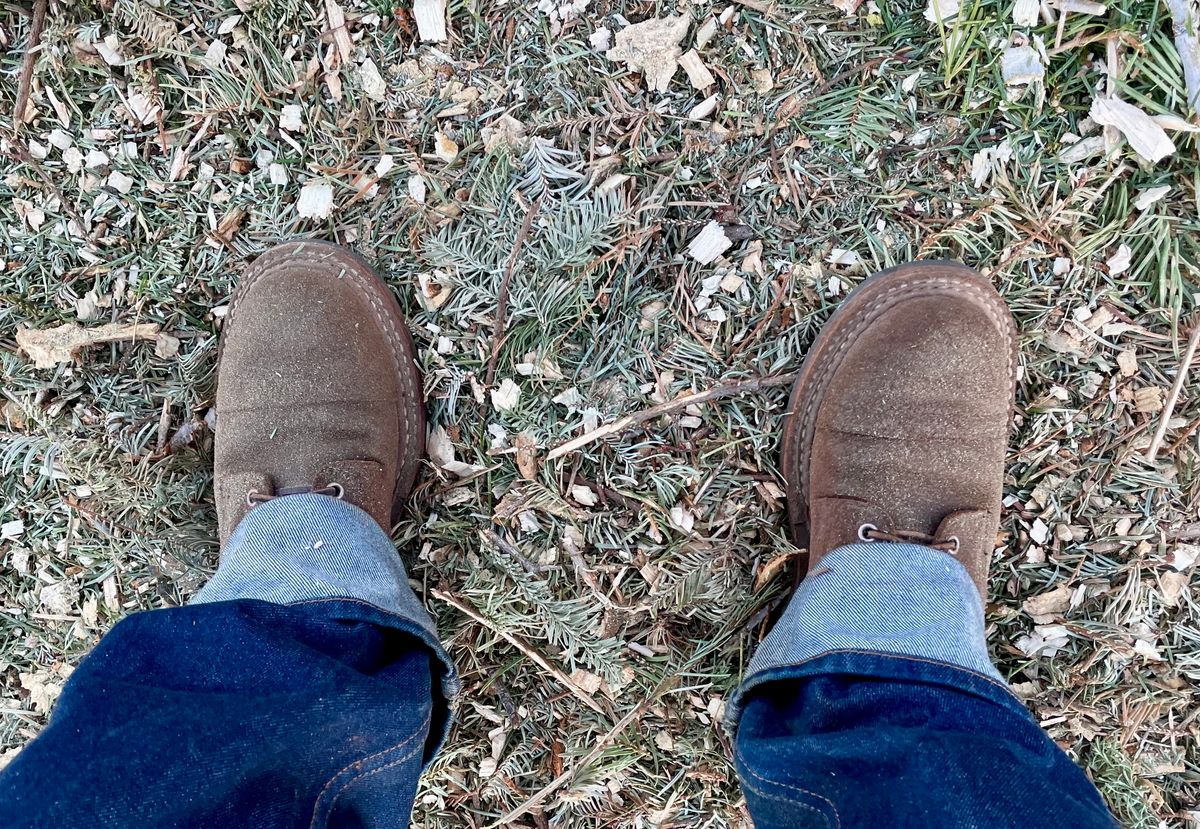 Photo by obijuan on January 15, 2025 of the White's Bounty Hunter in Seidel Distressed Roughout.