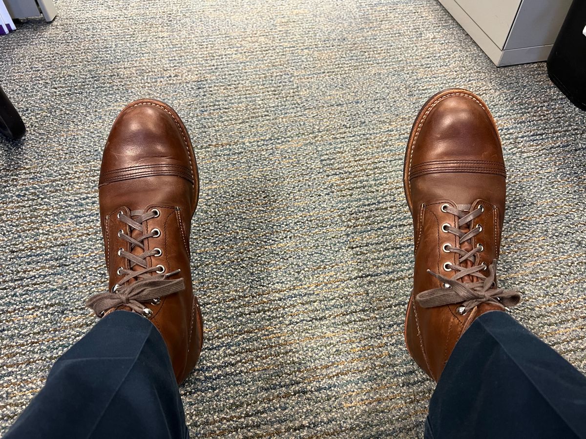 Photo by CRab on August 10, 2023 of the Red Wing Iron Ranger in S.B. Foot Amber Harness.