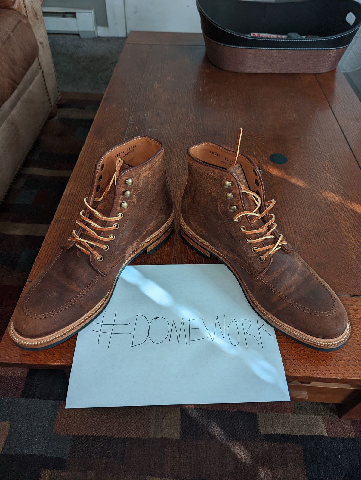 Photo by Nskelton88 on October 4, 2022 of the Parkhurst The Niagara in C.F. Stead Light Brown Waxy Commander Suede.