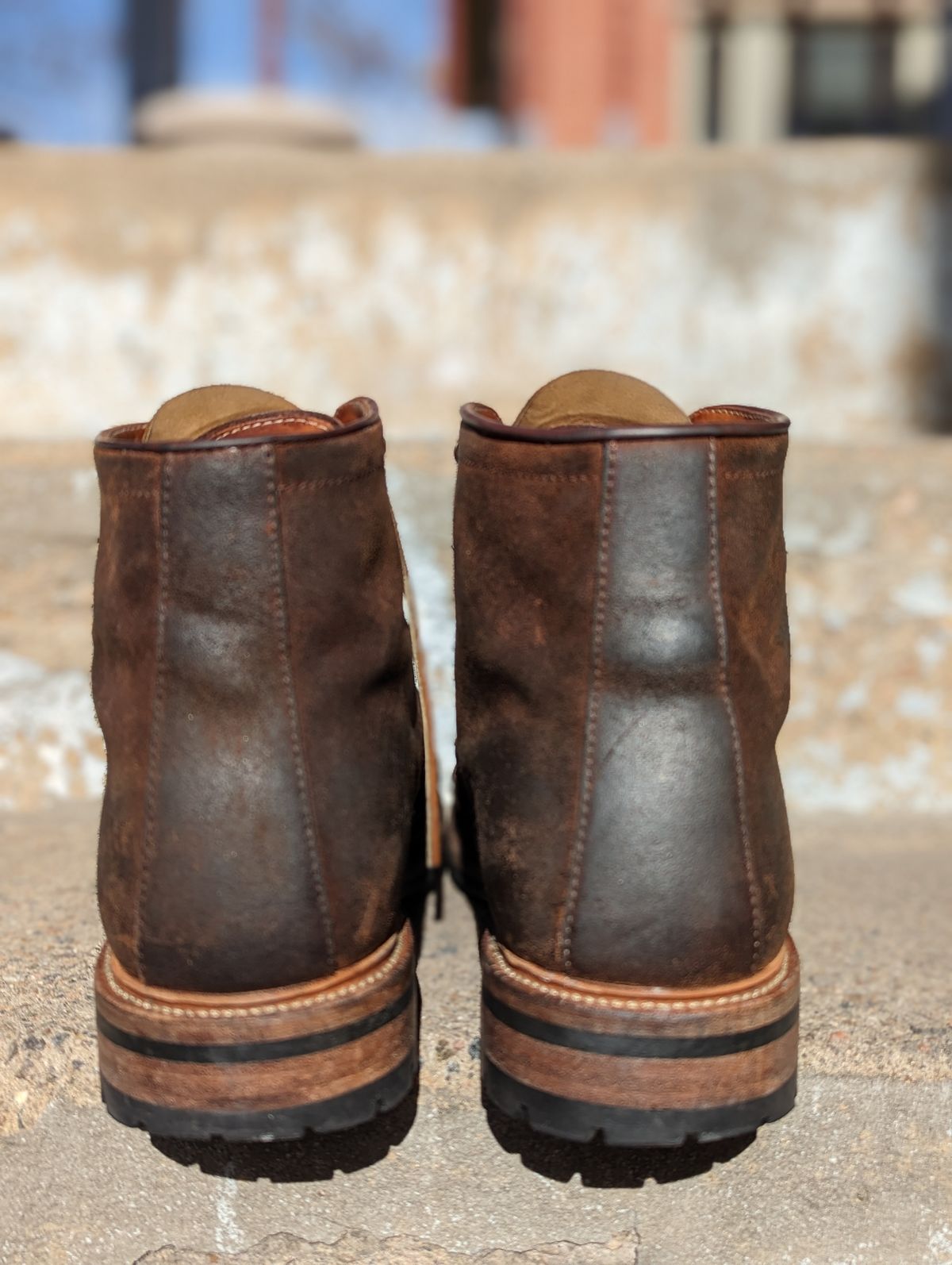 Photo by Nskelton88 on February 5, 2023 of the Parkhurst The Niagara in C.F. Stead Light Brown Waxy Commander Suede.