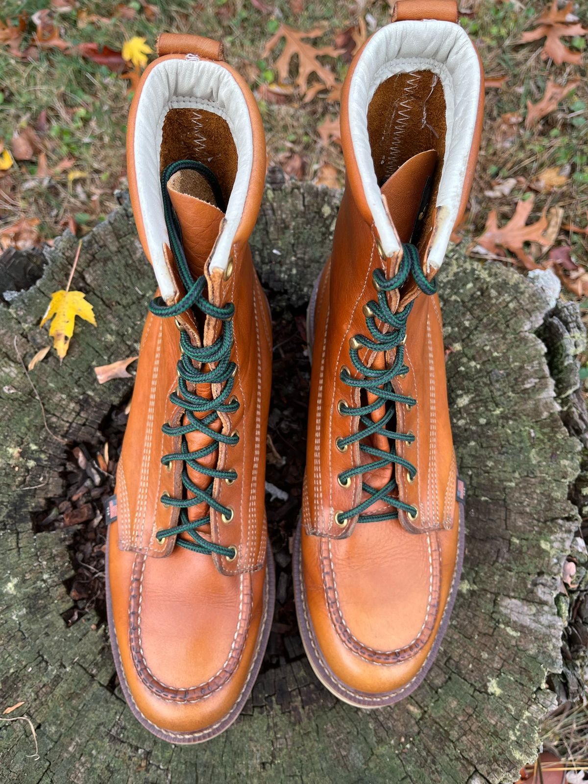 Photo by Skygoat on November 2, 2022 of the Thorogood 8" Moc Toe in Unknown Leather.