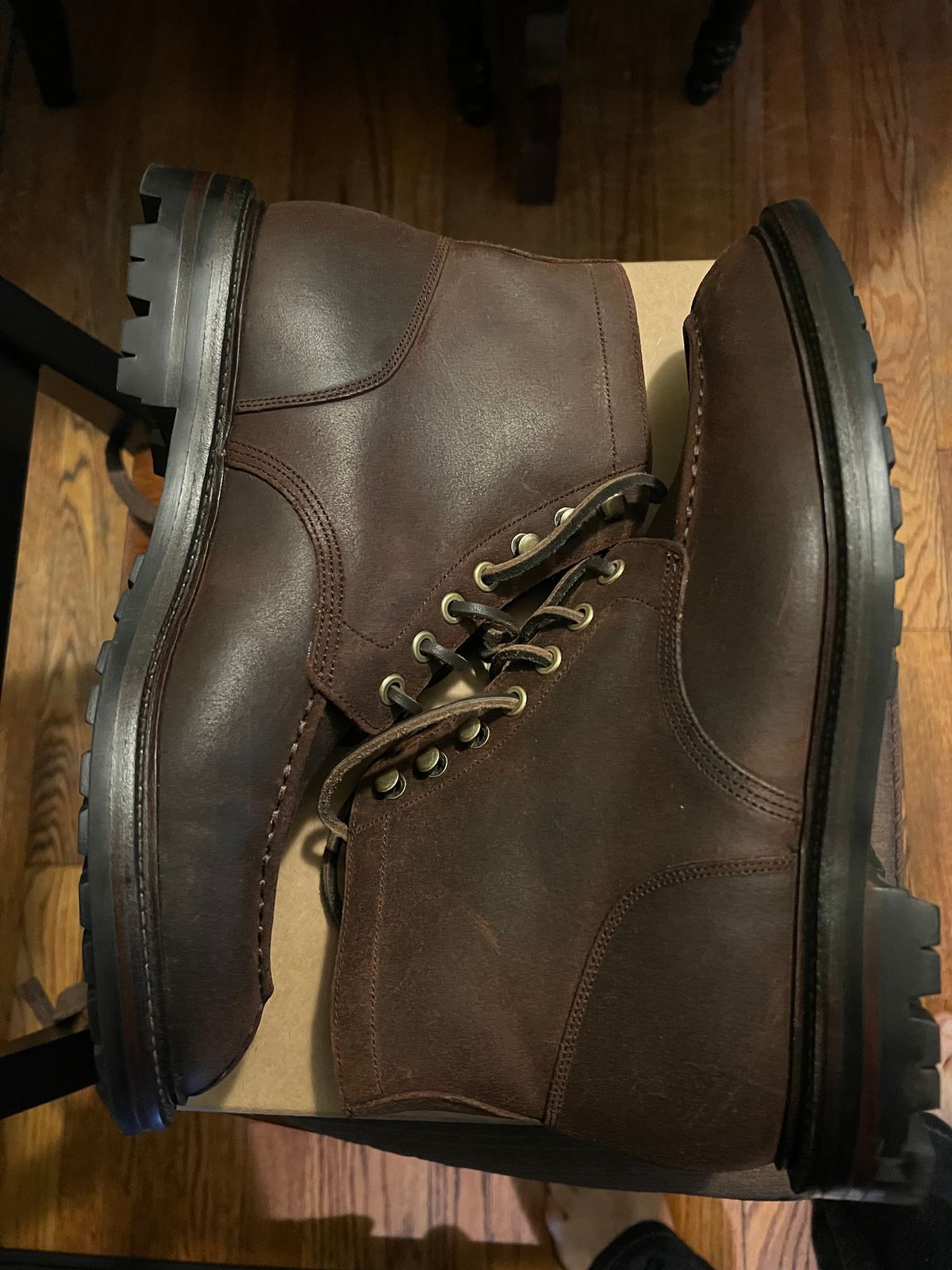 Photo by Rangerfan7676 on October 4, 2024 of the Grant Stone Ottawa Boot in C.F. Stead Tobacco Waxy Commander Suede.