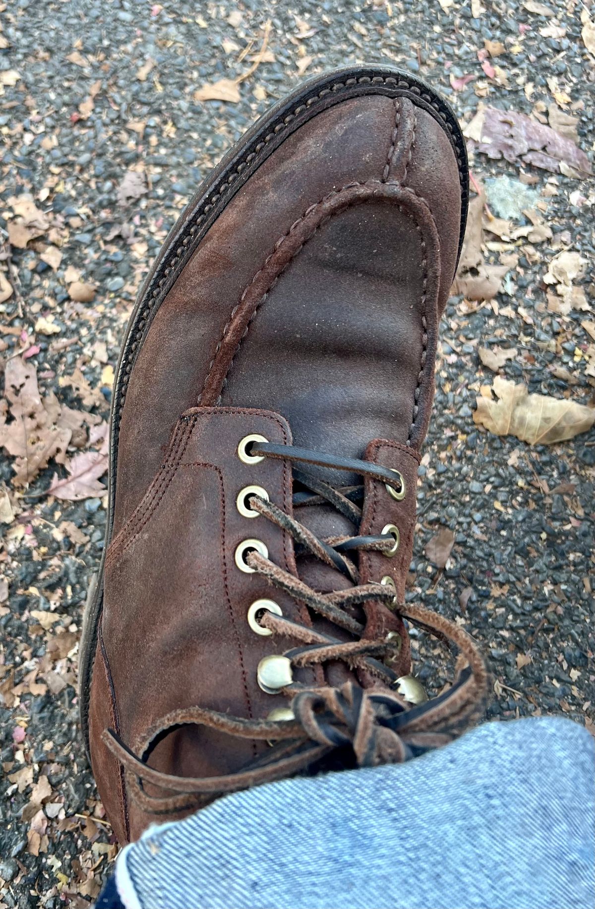 Photo by Rangerfan7676 on November 5, 2024 of the Grant Stone Ottawa Boot in C.F. Stead Tobacco Waxy Commander Suede.