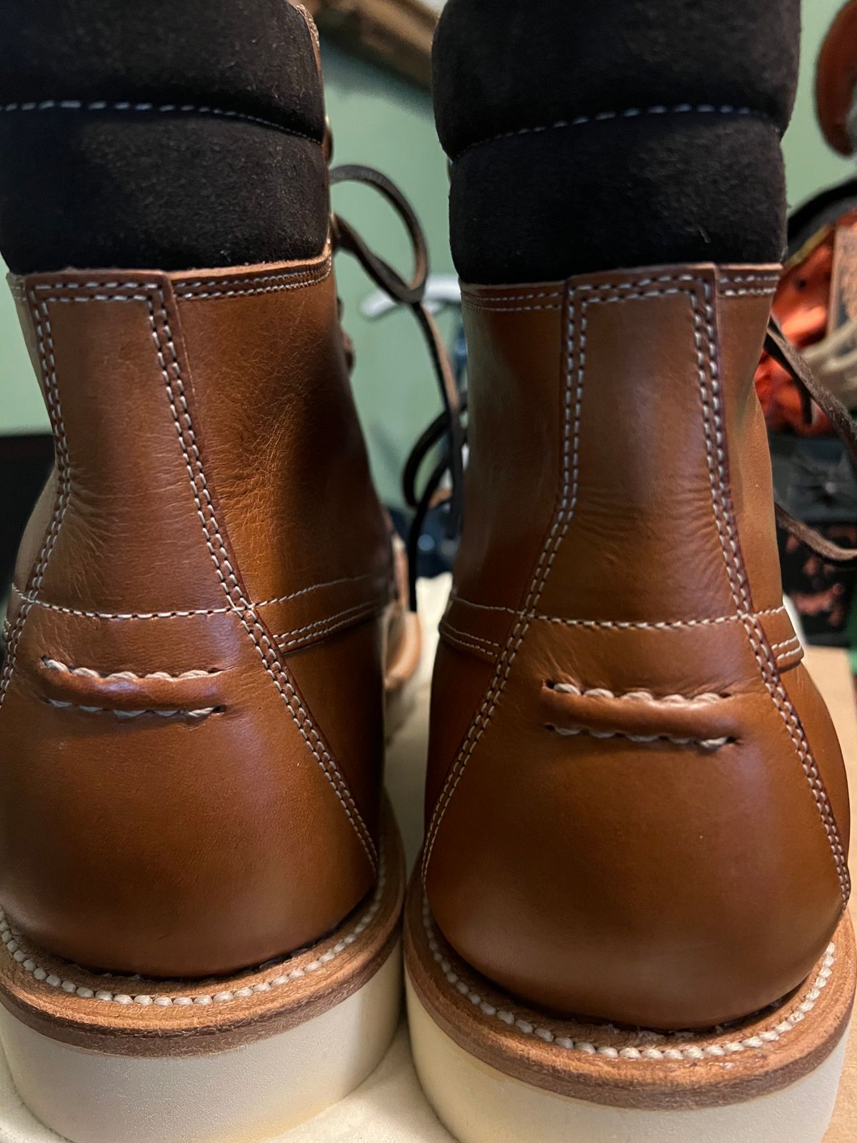 Photo by Rangerfan7676 on October 1, 2023 of the Grant Stone Field Boot in Badalassi Carlo Saddle Tan Minerva.