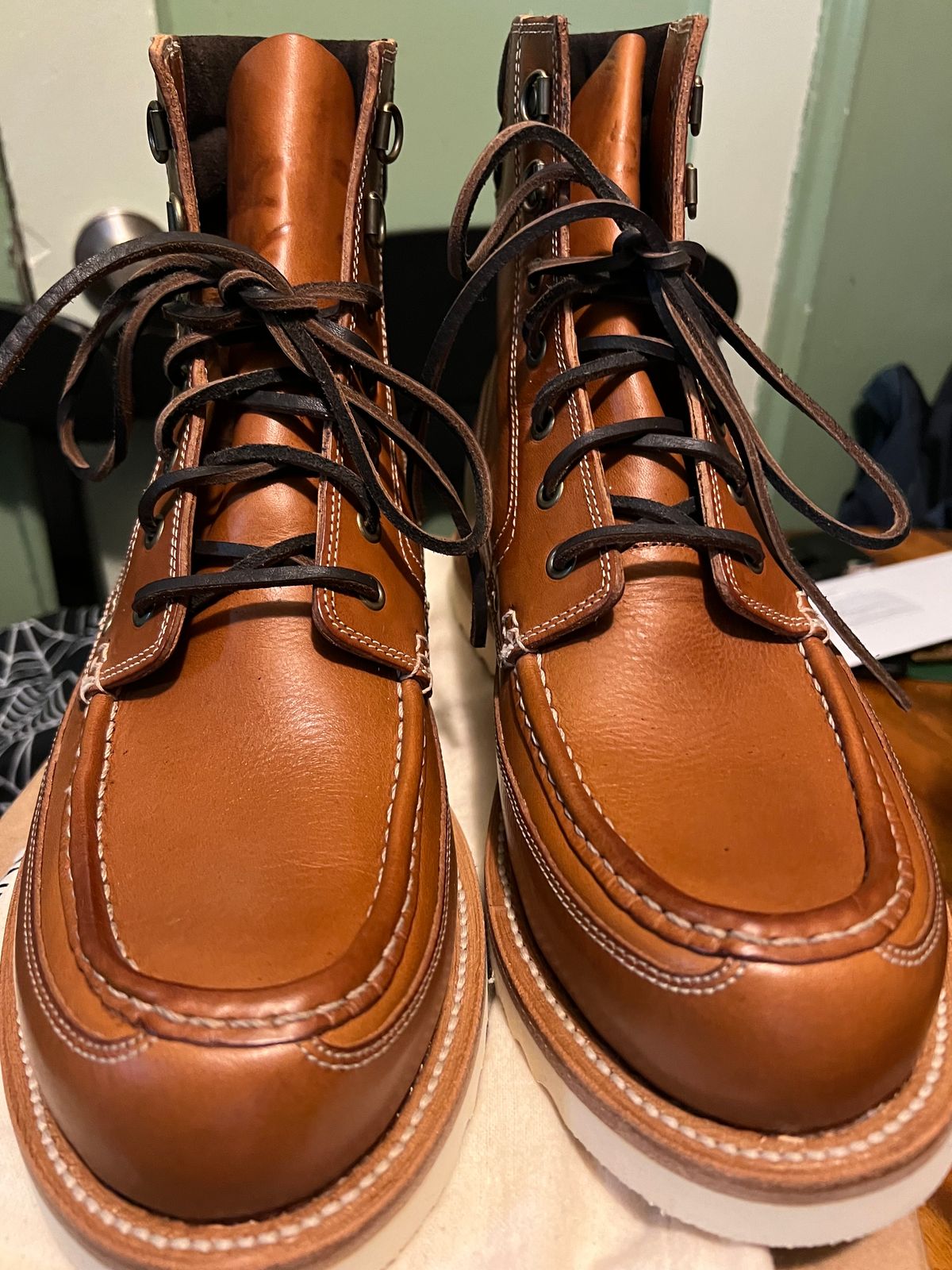 Photo by Rangerfan7676 on October 1, 2023 of the Grant Stone Field Boot in Badalassi Carlo Saddle Tan Minerva.