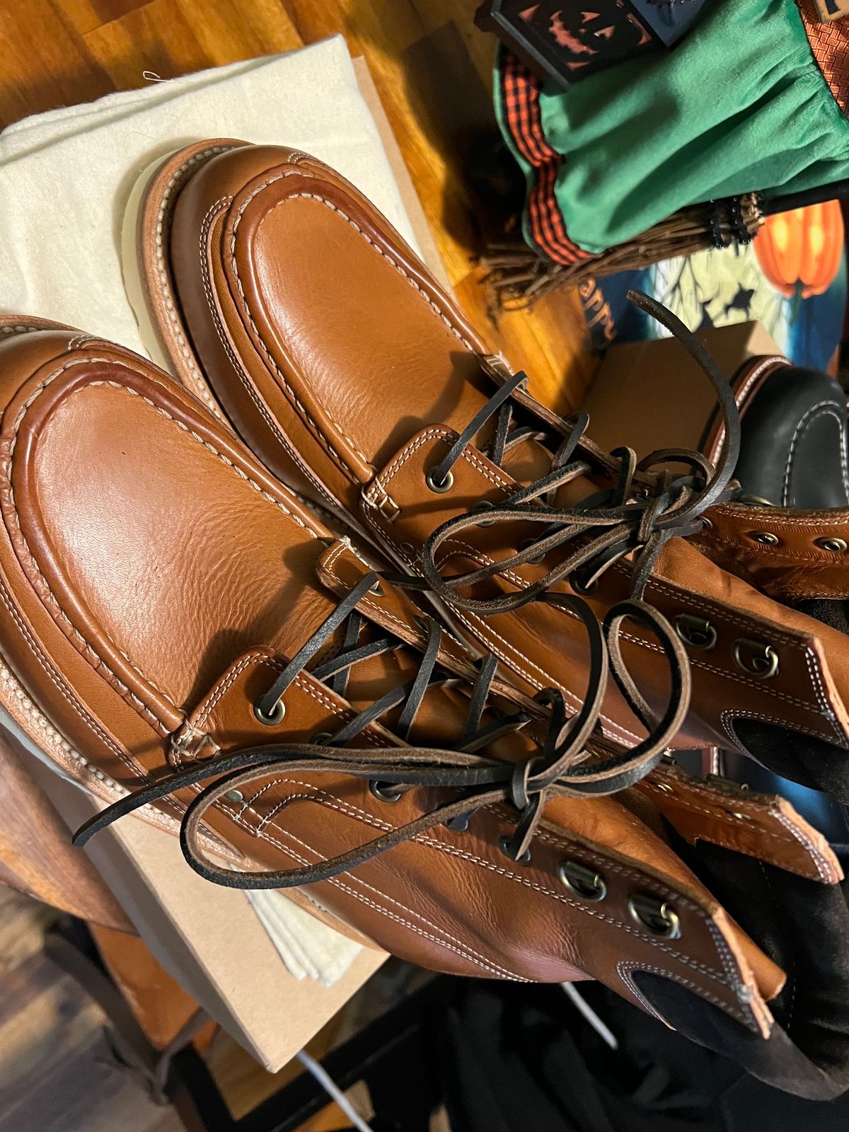 Photo by Rangerfan7676 on October 1, 2023 of the Grant Stone Field Boot in Badalassi Carlo Saddle Tan Minerva.