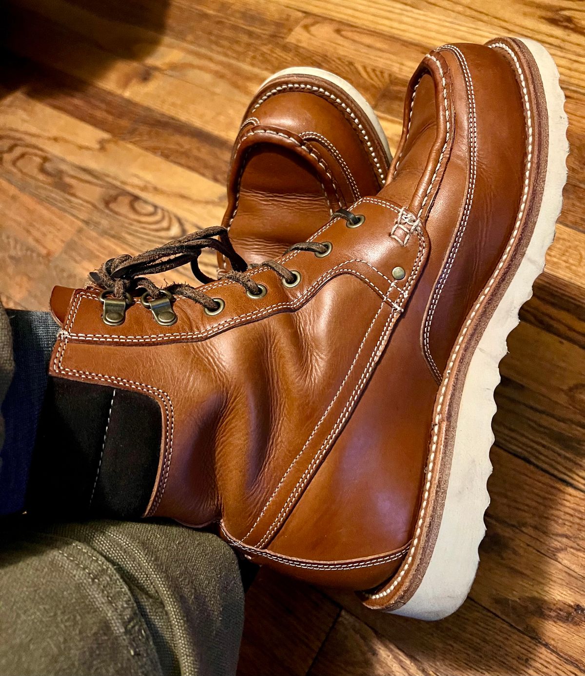 Photo by Rangerfan7676 on November 1, 2023 of the Grant Stone Field Boot in Badalassi Carlo Saddle Tan Minerva.