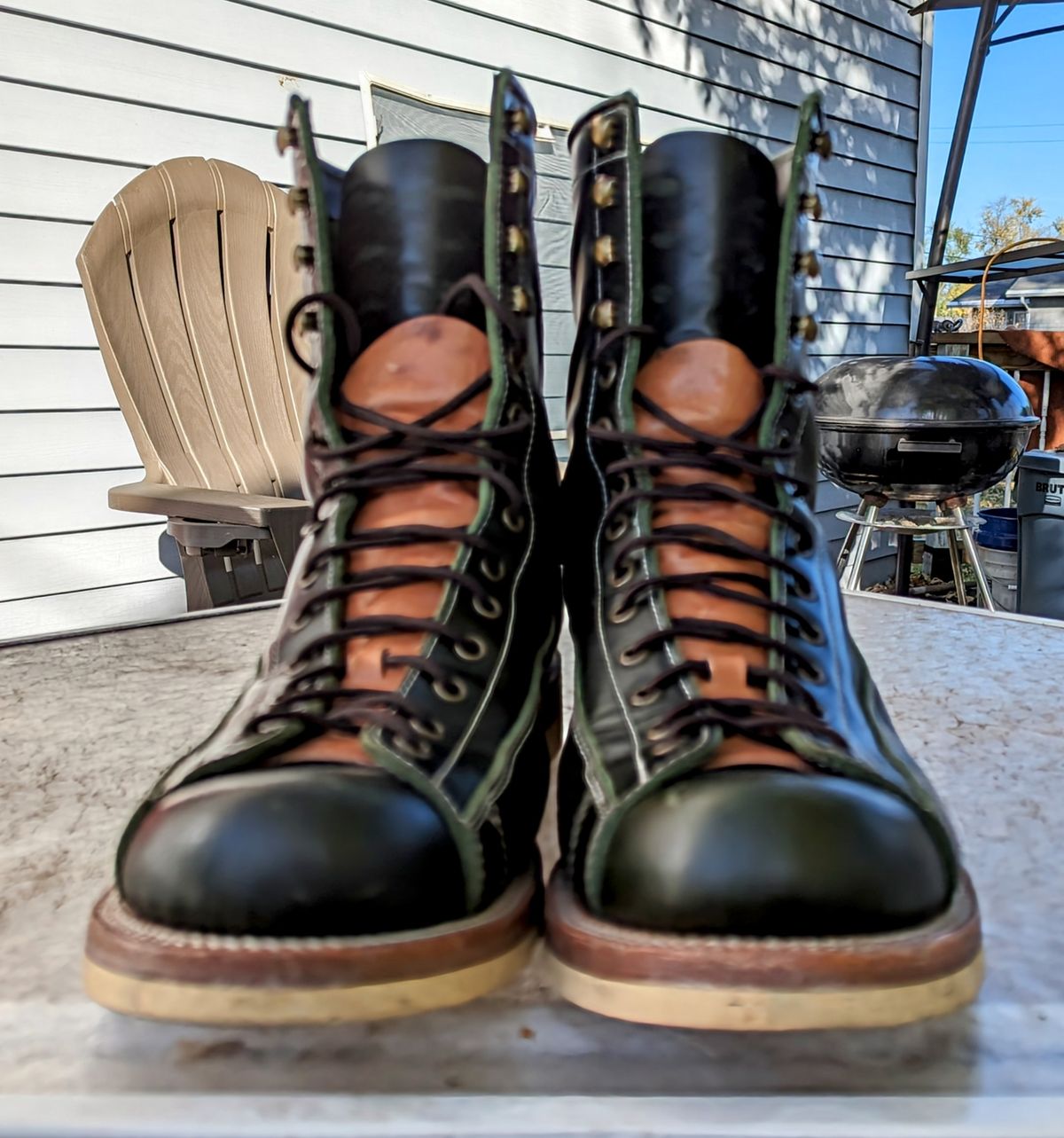 Photo by Leif on November 5, 2023 of the Moroso British Horse Lace-Up in Australian cowhide.