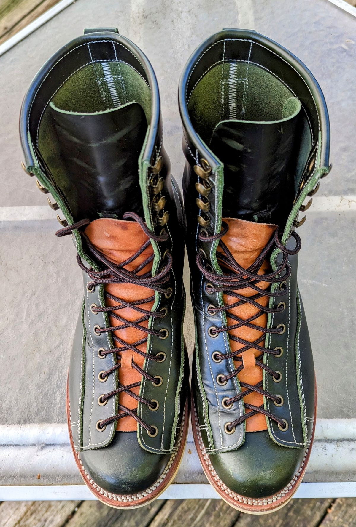 Photo by Leif on November 5, 2023 of the Moroso British Horse Lace-Up in Australian cowhide.