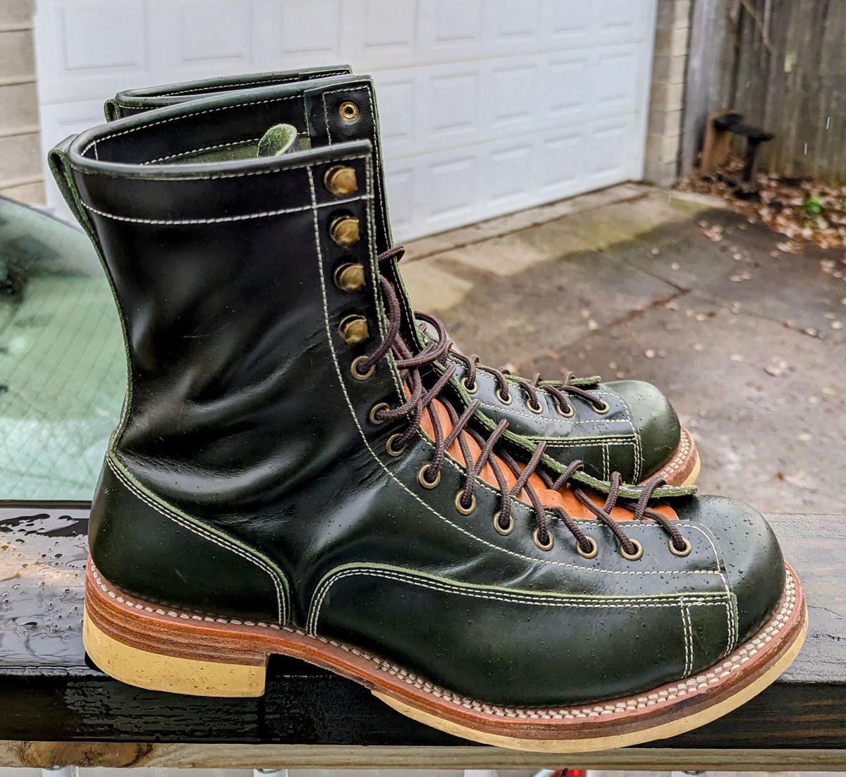 Photo by Leif on December 5, 2023 of the Moroso British Horse Lace-Up in Australian cowhide.