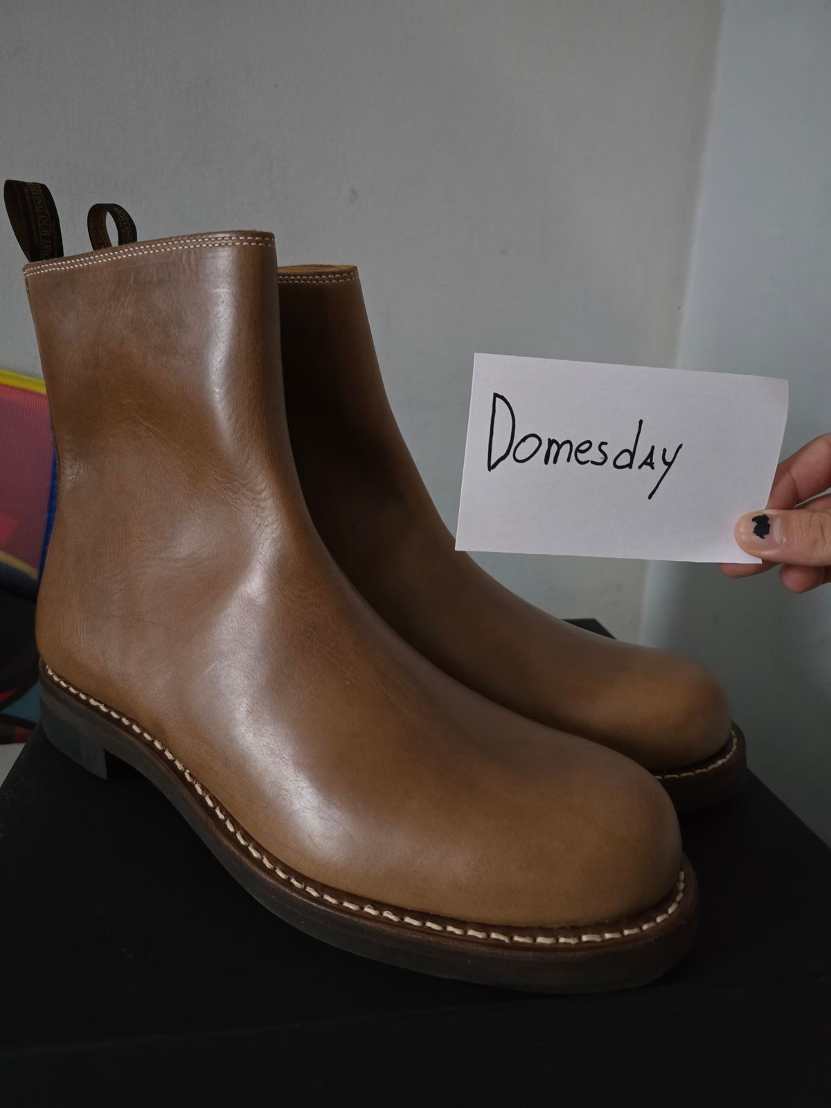 Photo by eisen on October 1, 2024 of the Rolling Dub Trio Casper Boot in Horween Natural Chromexcel.