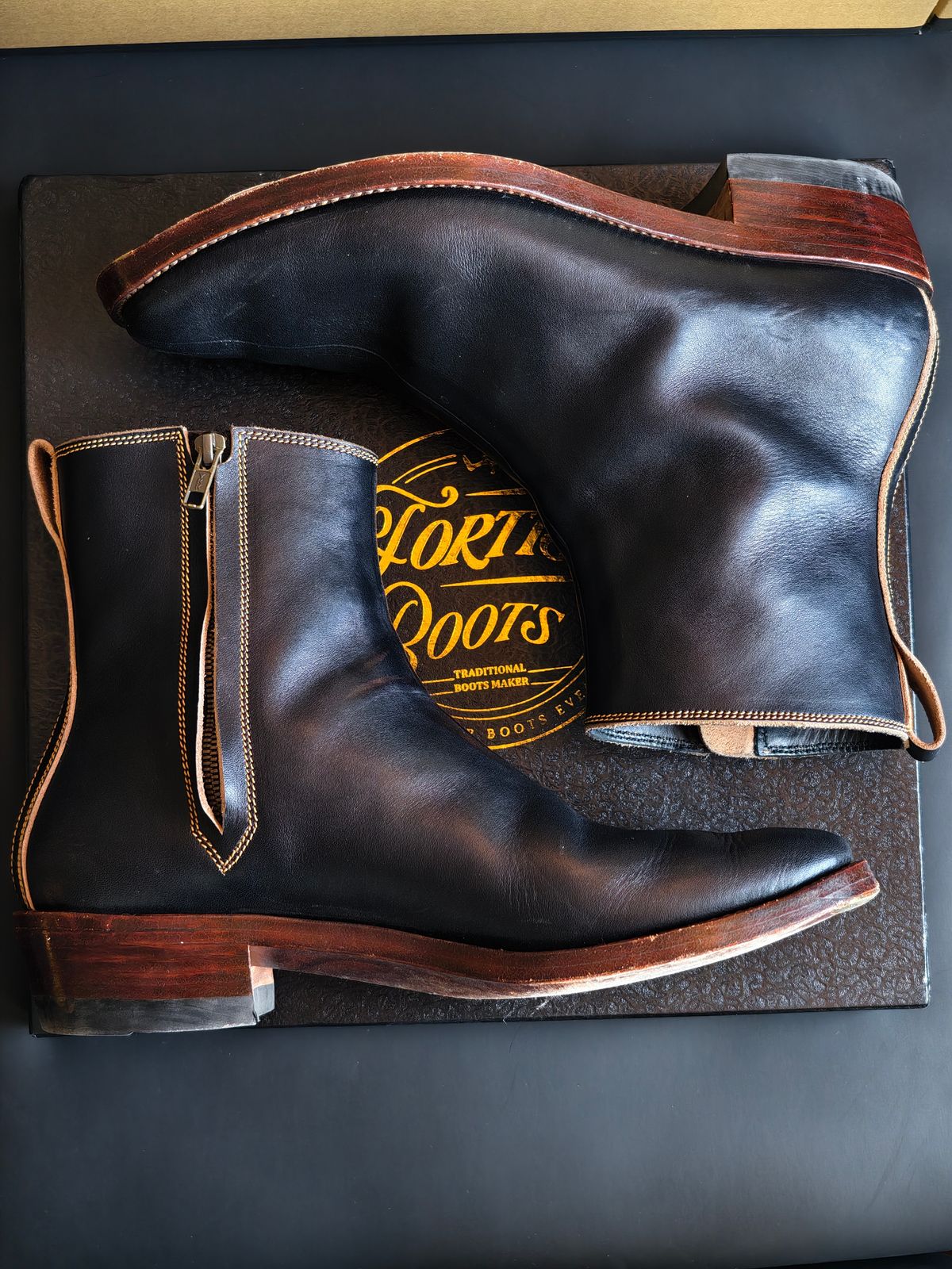 Photo by eisen on February 1, 2026 of the Fortis Boots Antasena in Indonesian Teacore Black Leather.