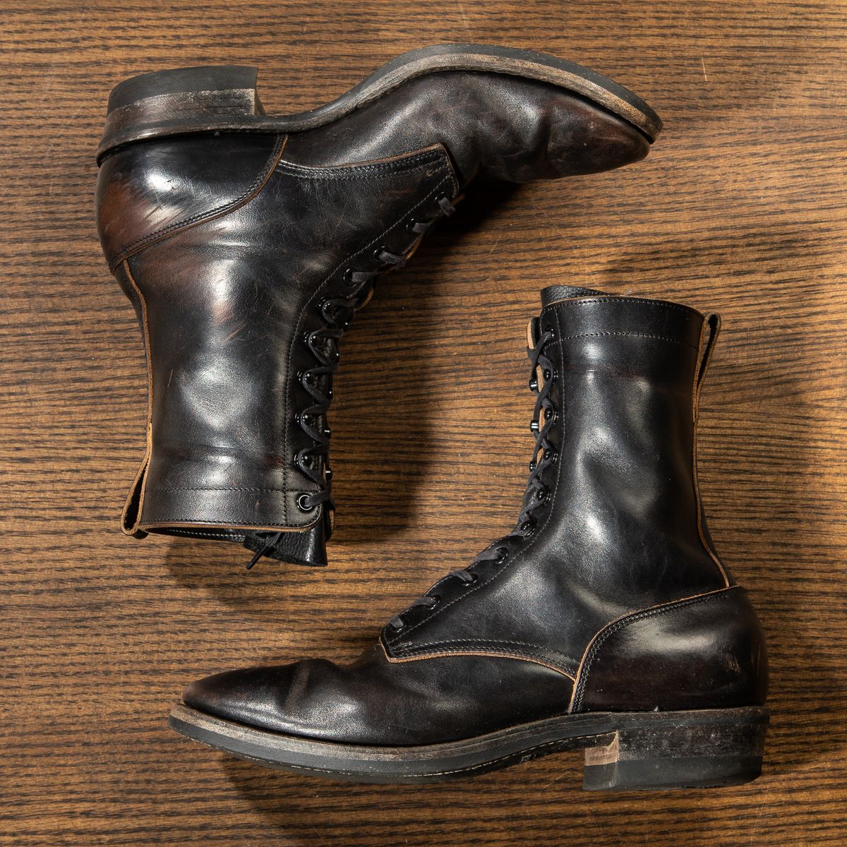 Photo by friendo on February 3, 2024 of the Rolling Dub Trio Griffin 8.5" Plain Toe Boots in Unknown Material.