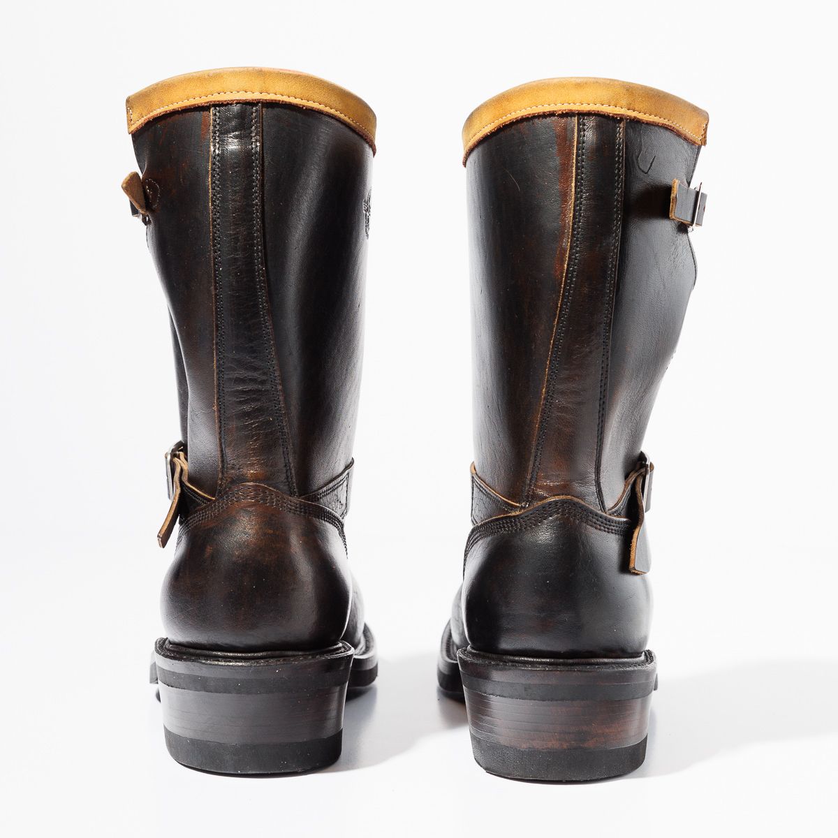 Photo by friendo on October 3, 2022 of the Role Club Anniversary Engineer Boots in Shinki Hand-Finished Black Horsehide.