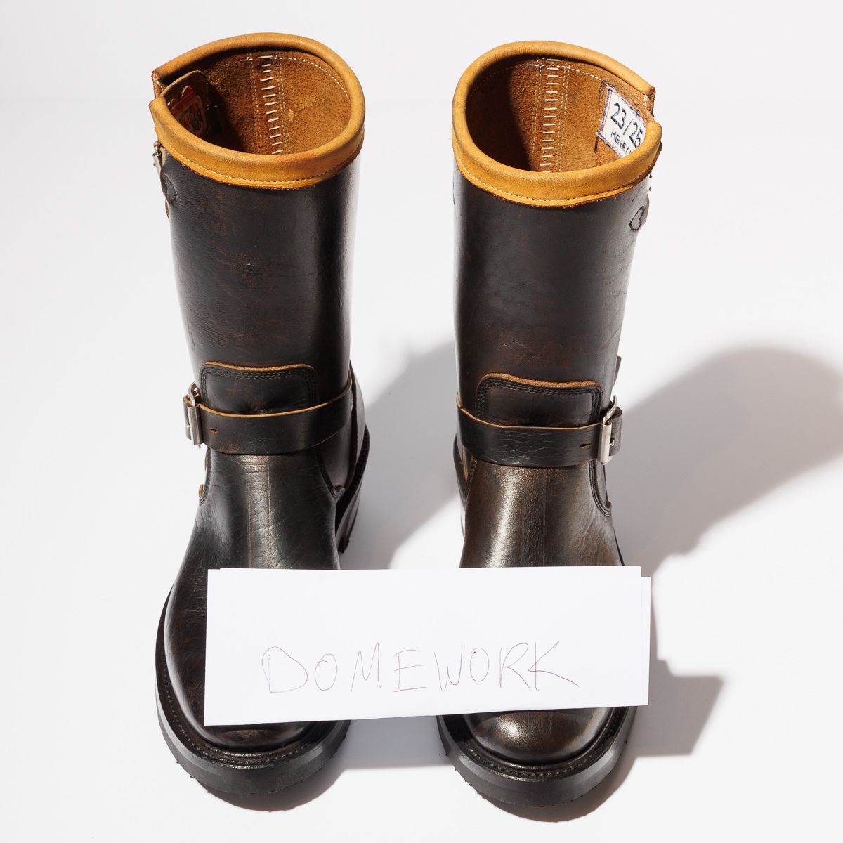 Photo by friendo on October 3, 2022 of the Role Club Anniversary Engineer Boots in Shinki Hand-Finished Black Horsehide.