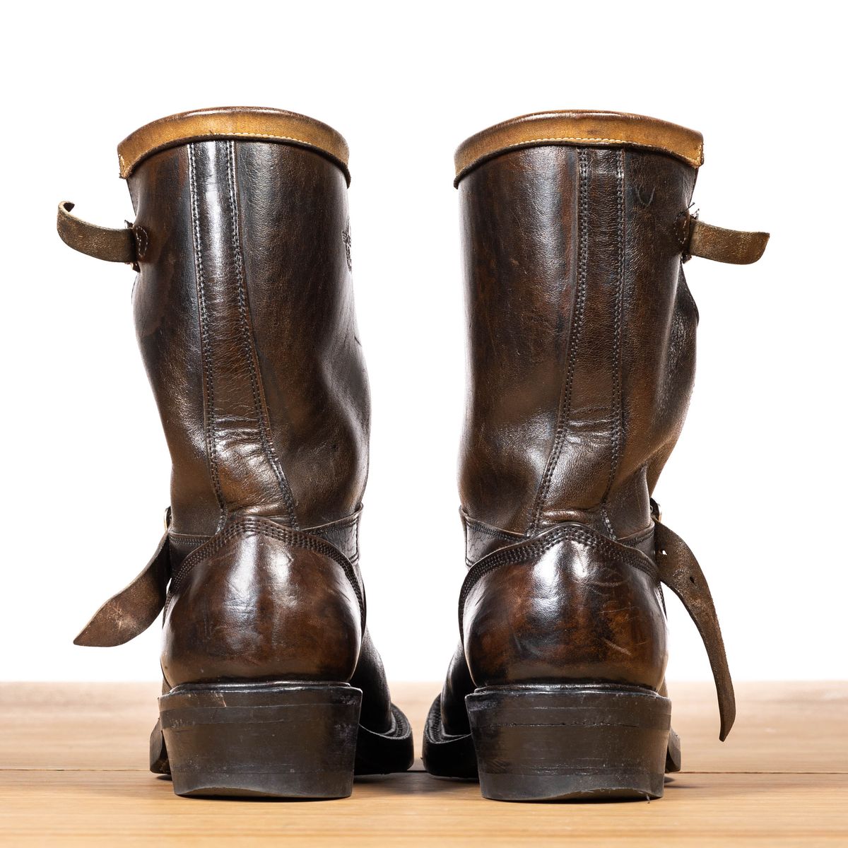 Photo by friendo on March 5, 2023 of the Role Club Anniversary Engineer Boots in Shinki Hand-Finished Black Horsehide.