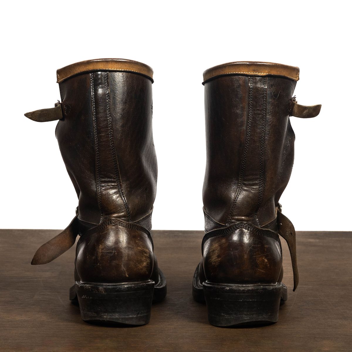 Photo by friendo on April 6, 2023 of the Role Club Anniversary Engineer Boots in Shinki Hand-Finished Black Horsehide.