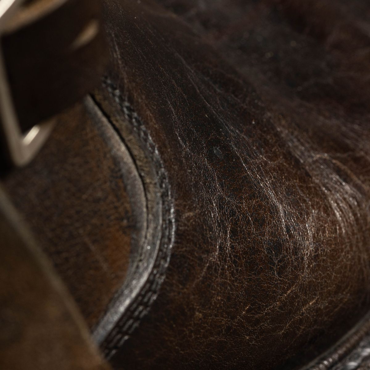 Photo by friendo on April 6, 2023 of the Role Club Anniversary Engineer Boots in Shinki Hand-Finished Black Horsehide.