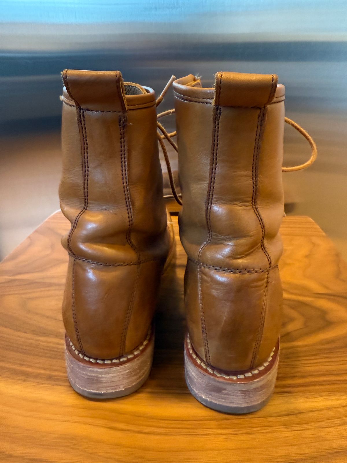 Photo by npaust on December 5, 2024 of the Frye Veronica Flex Combat in Vintage Pull-up Leather.