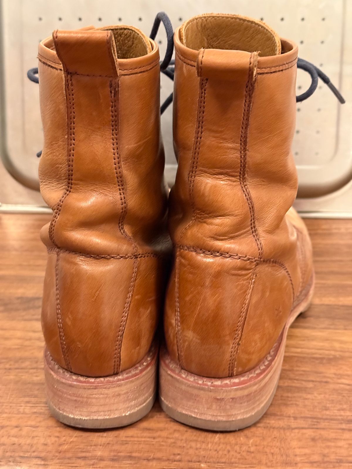 Photo by npaust on February 5, 2025 of the Frye Veronica Flex Combat in Vintage Pull-up Leather.