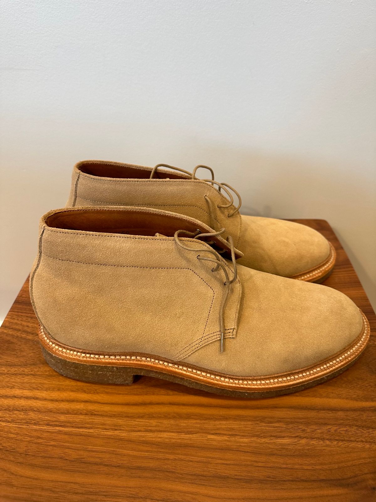 Photo by npaust on November 2, 2023 of the Grant Stone Chukka in C.F. Stead Tan Repello Calf Suede.