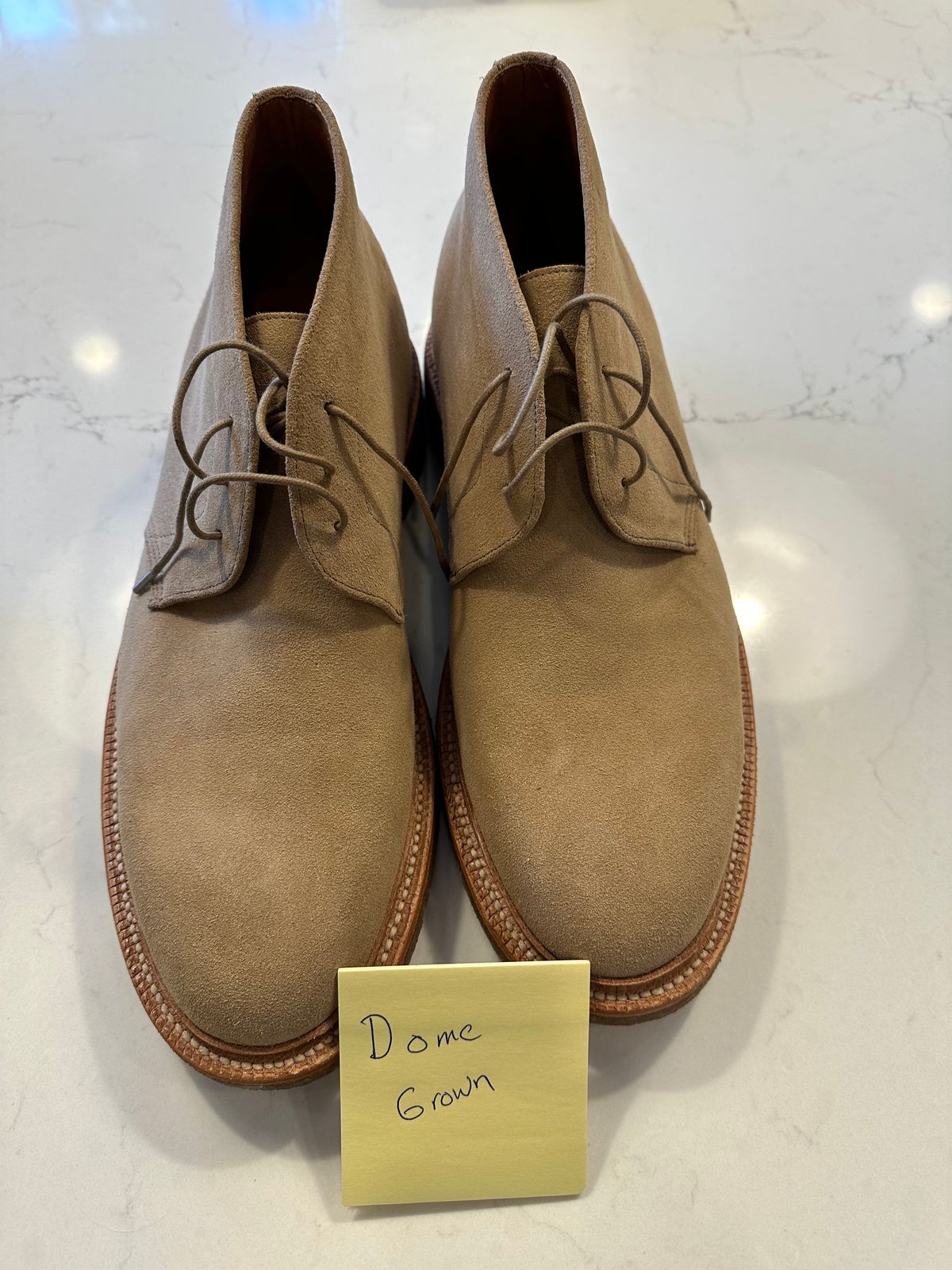 Photo by npaust on November 2, 2023 of the Grant Stone Chukka in C.F. Stead Tan Repello Calf Suede.