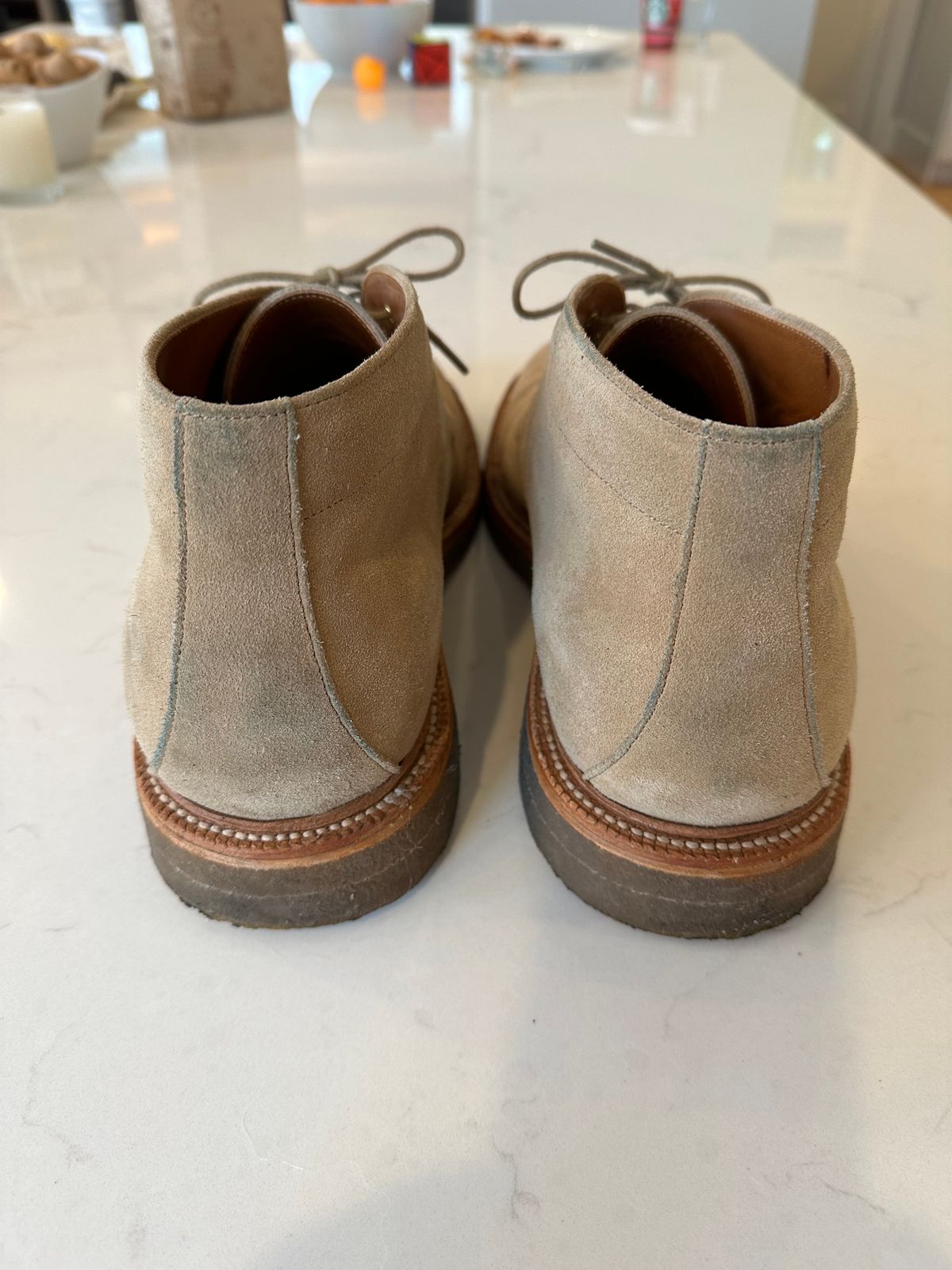 Photo by npaust on January 3, 2024 of the Grant Stone Chukka in C.F. Stead Tan Repello Calf Suede.