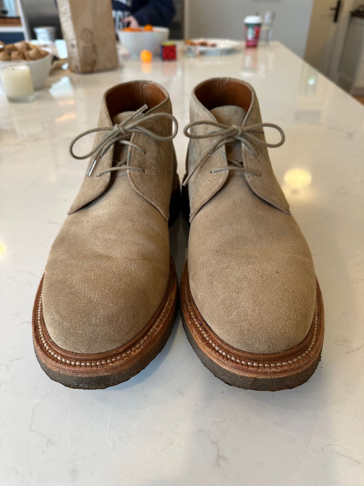Photo by npaust on January 3, 2024 of the Grant Stone Chukka in C.F. Stead Tan Repello Calf Suede.