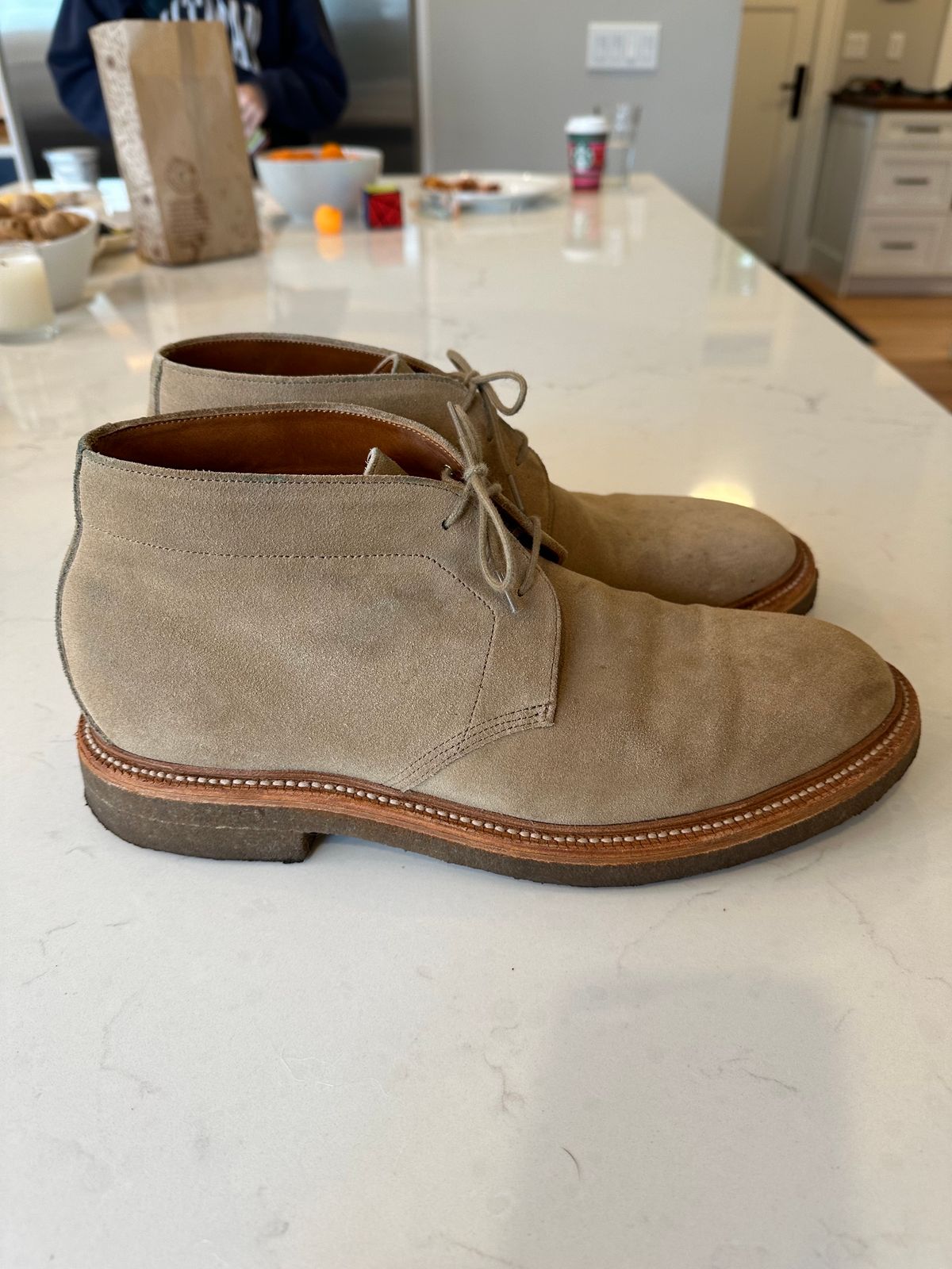 Photo by npaust on January 3, 2024 of the Grant Stone Chukka in C.F. Stead Tan Repello Calf Suede.