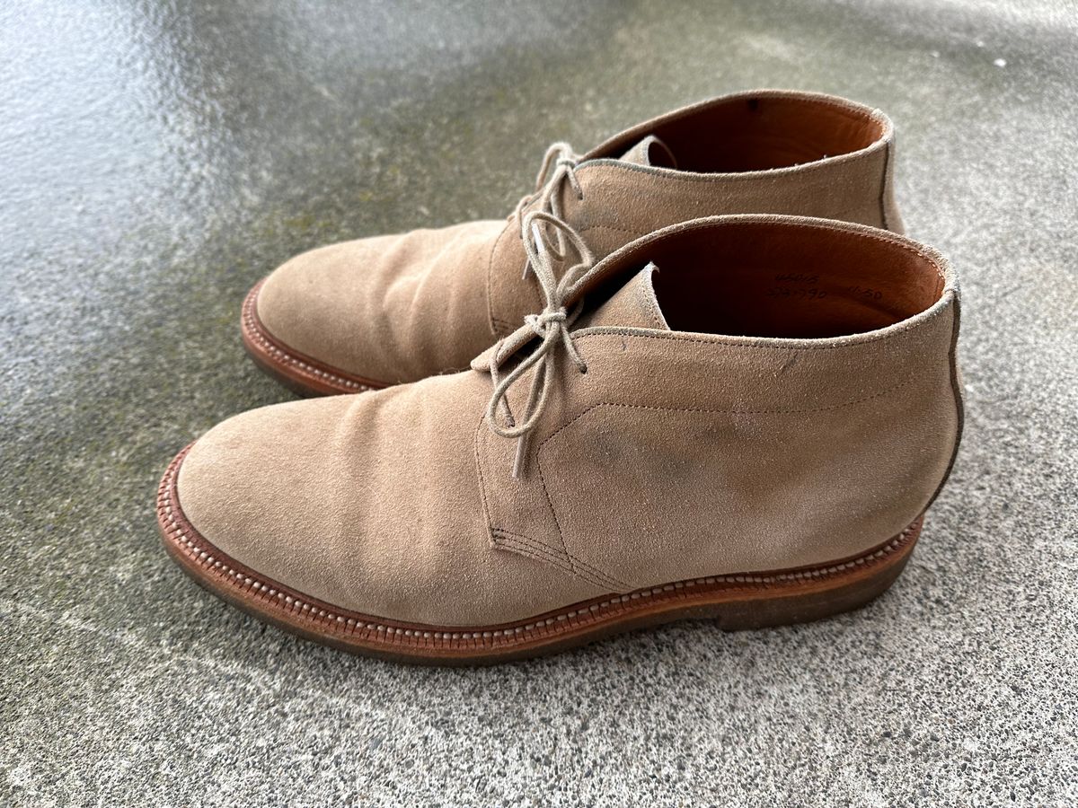 Photo by npaust on March 3, 2024 of the Grant Stone Chukka in C.F. Stead Tan Repello Calf Suede.