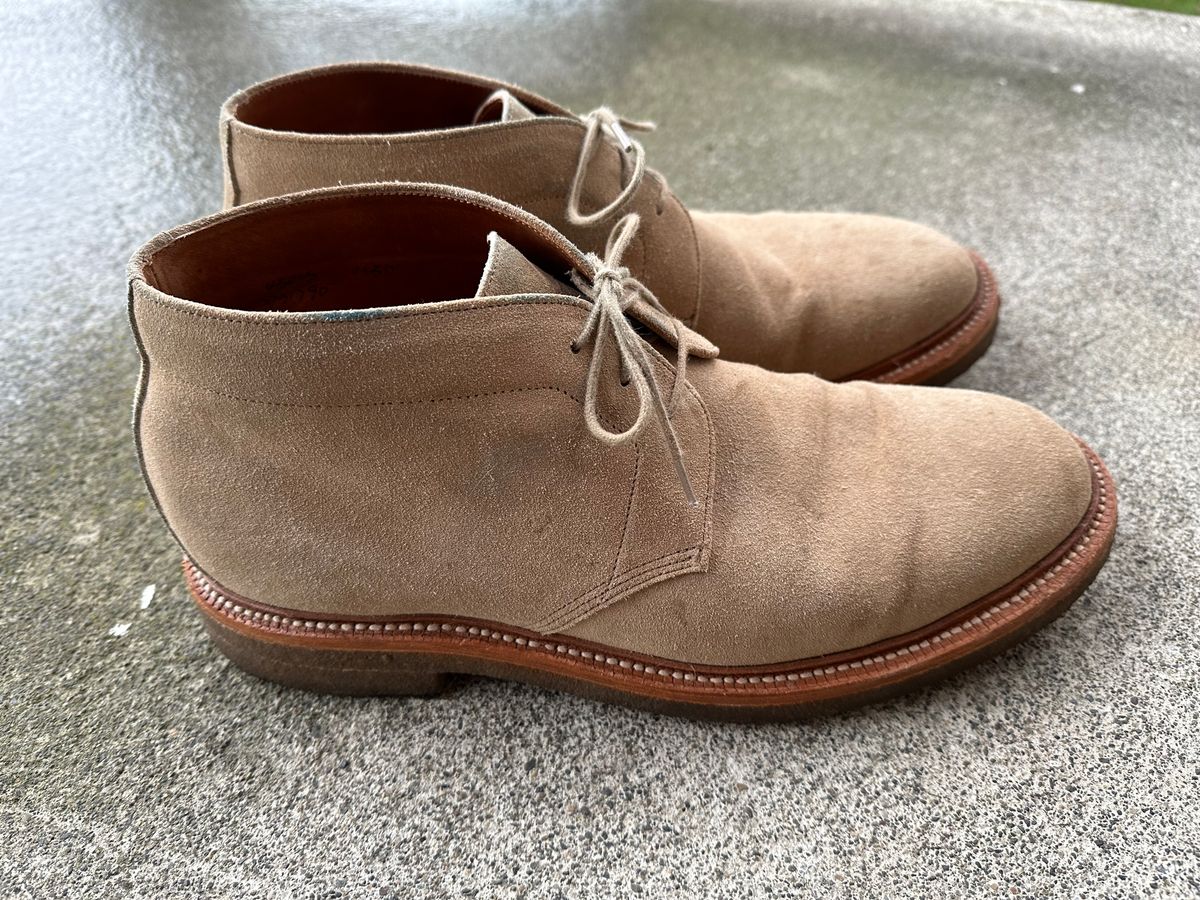 Photo by npaust on March 3, 2024 of the Grant Stone Chukka in C.F. Stead Tan Repello Calf Suede.