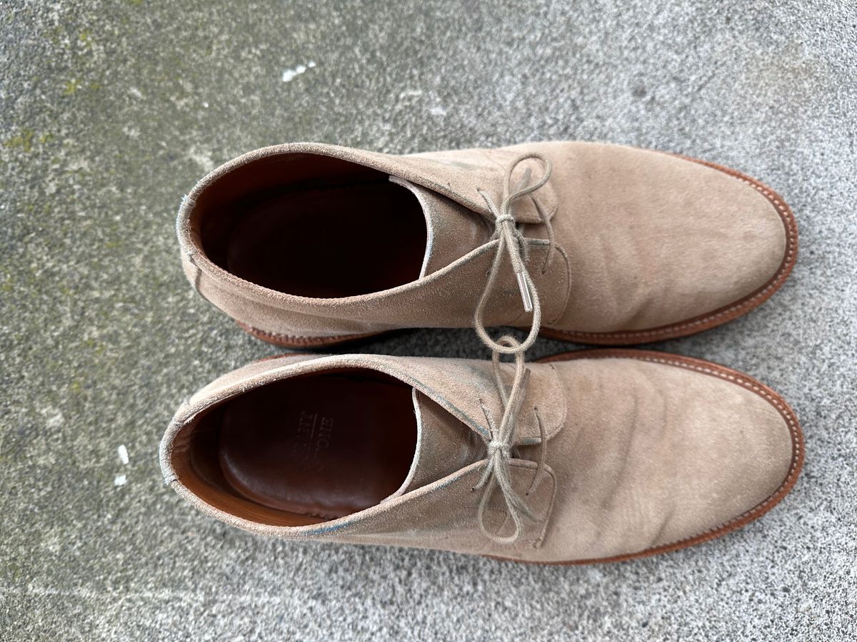 Photo by npaust on March 3, 2024 of the Grant Stone Chukka in C.F. Stead Tan Repello Calf Suede.