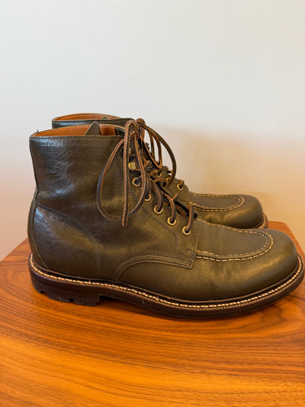 Photo by npaust on December 5, 2024 of the Grant Stone Brass Boot in Incas Jungle Kangaroo.