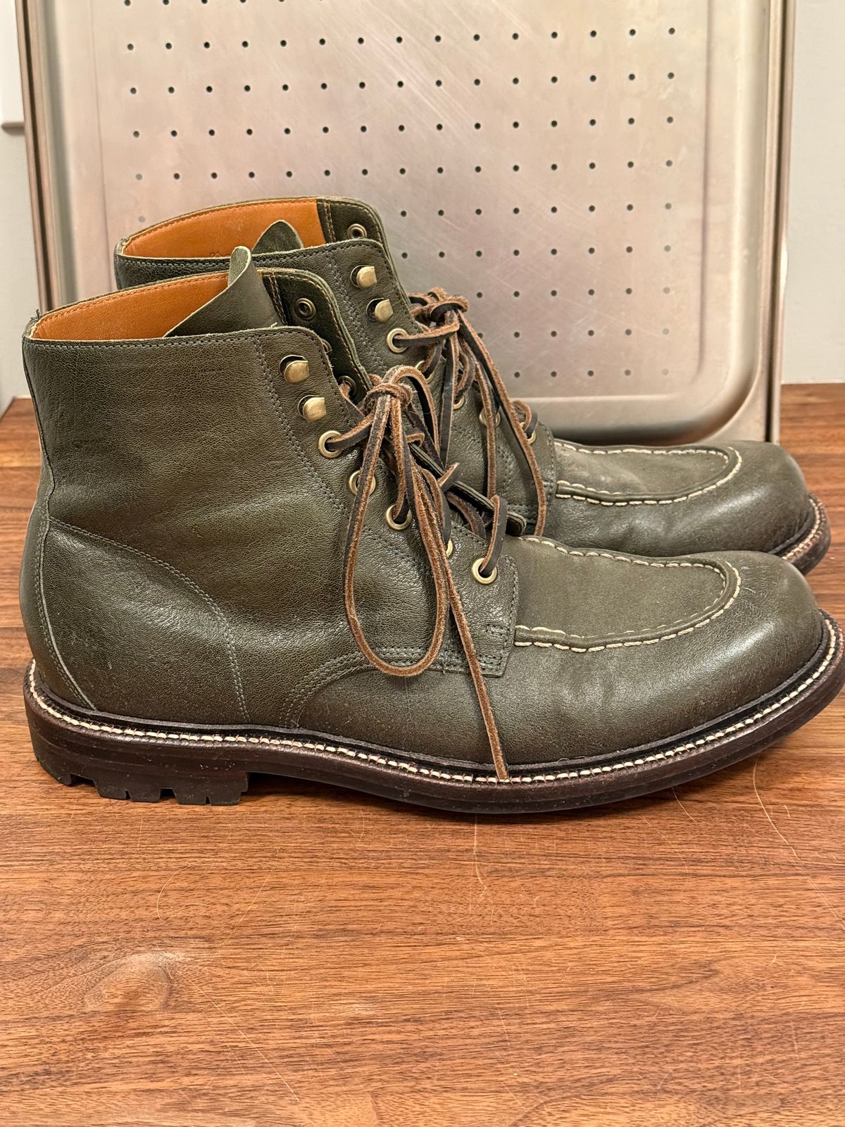 Photo by npaust on February 5, 2025 of the Grant Stone Brass Boot in Incas Jungle Kangaroo.
